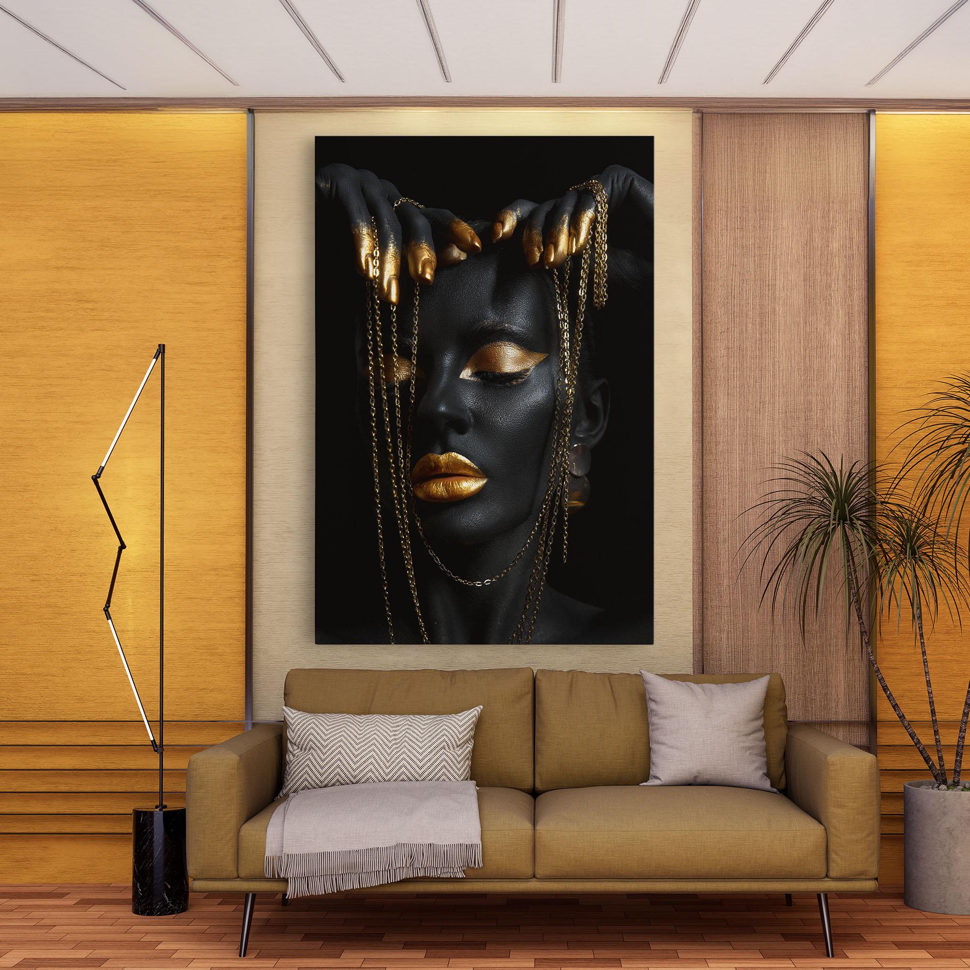 Obraz na Płótnie Chain Gold Eyelids mockup 9