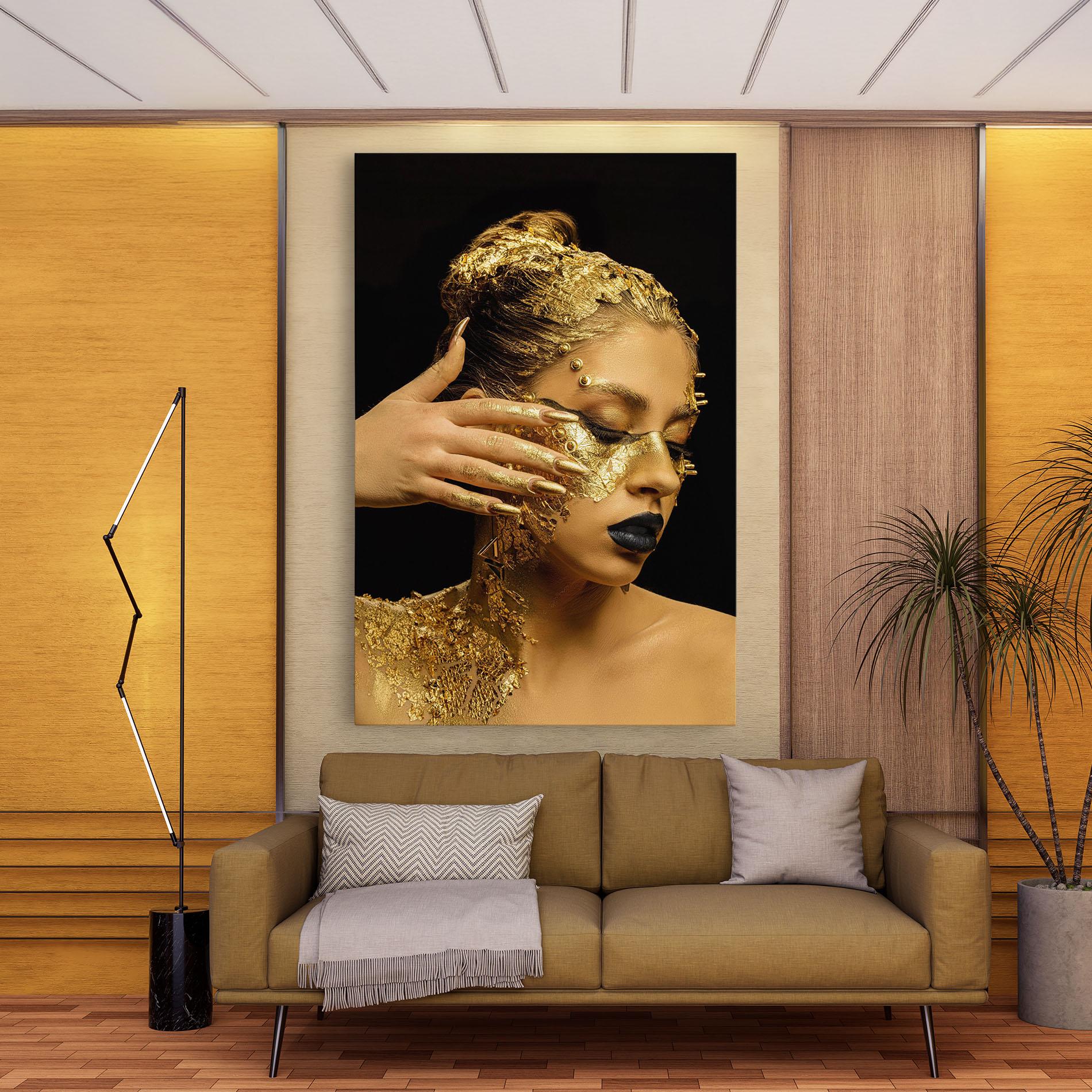 Obraz na Płótnie Festive Golden Makeup mockup 9