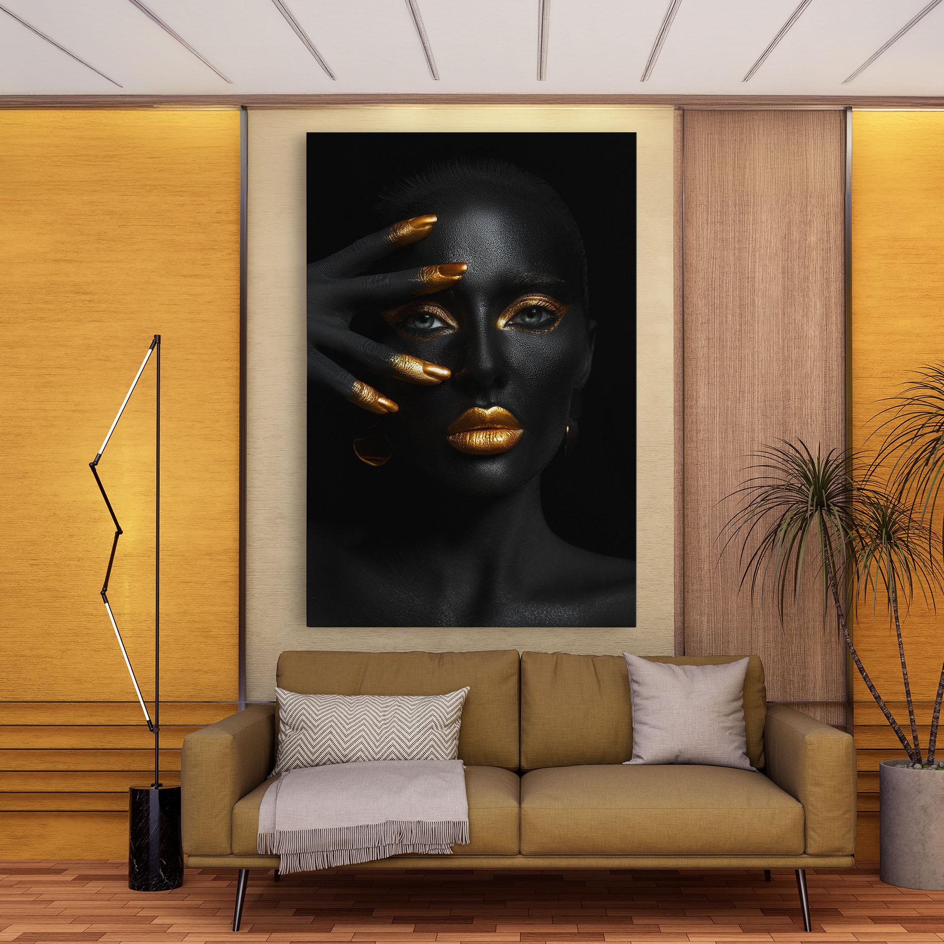 Obraz na Płótnie Gold Makeup Nails mockup 9