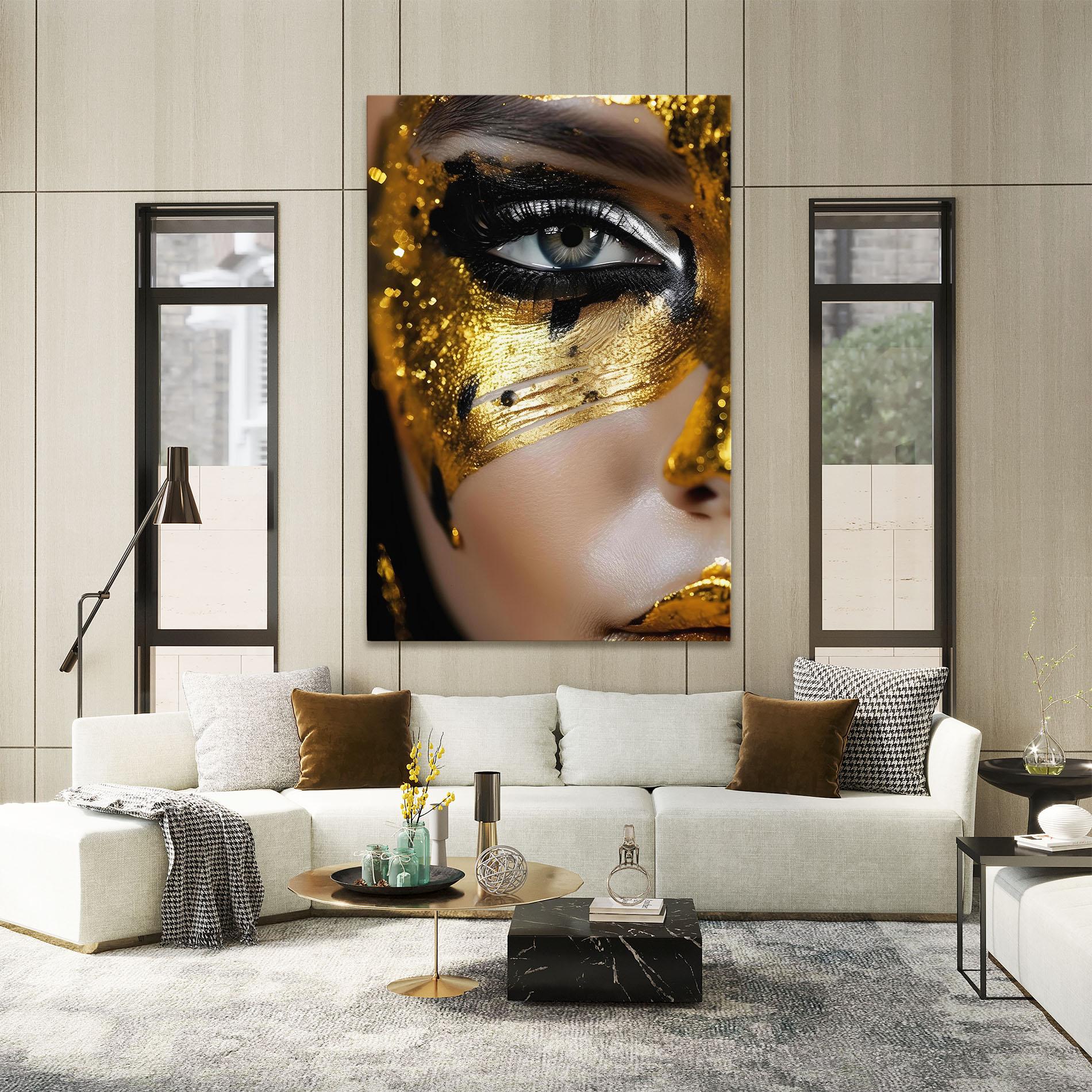 Obraz na Płótnie Black Gold Eyeliner mockup 2