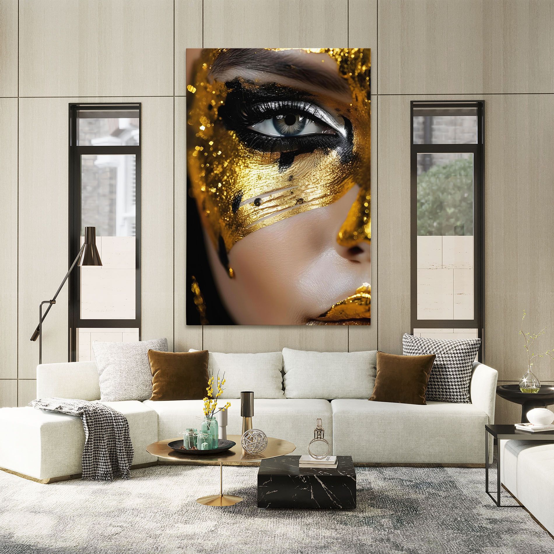 Obraz na Płótnie Black Gold Eyeliner