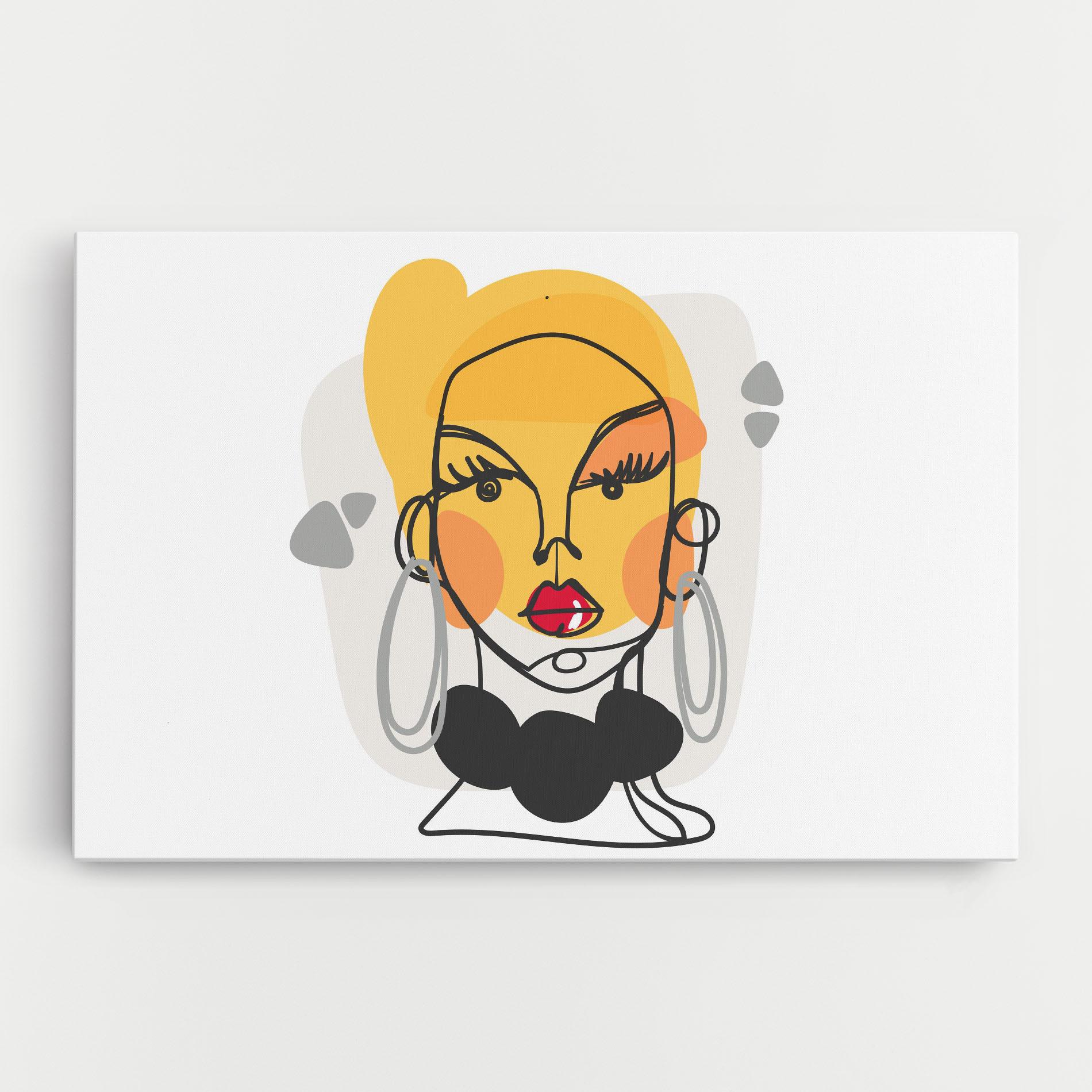 Obraz na Płótnie Abstract Blonde Face mockup 0