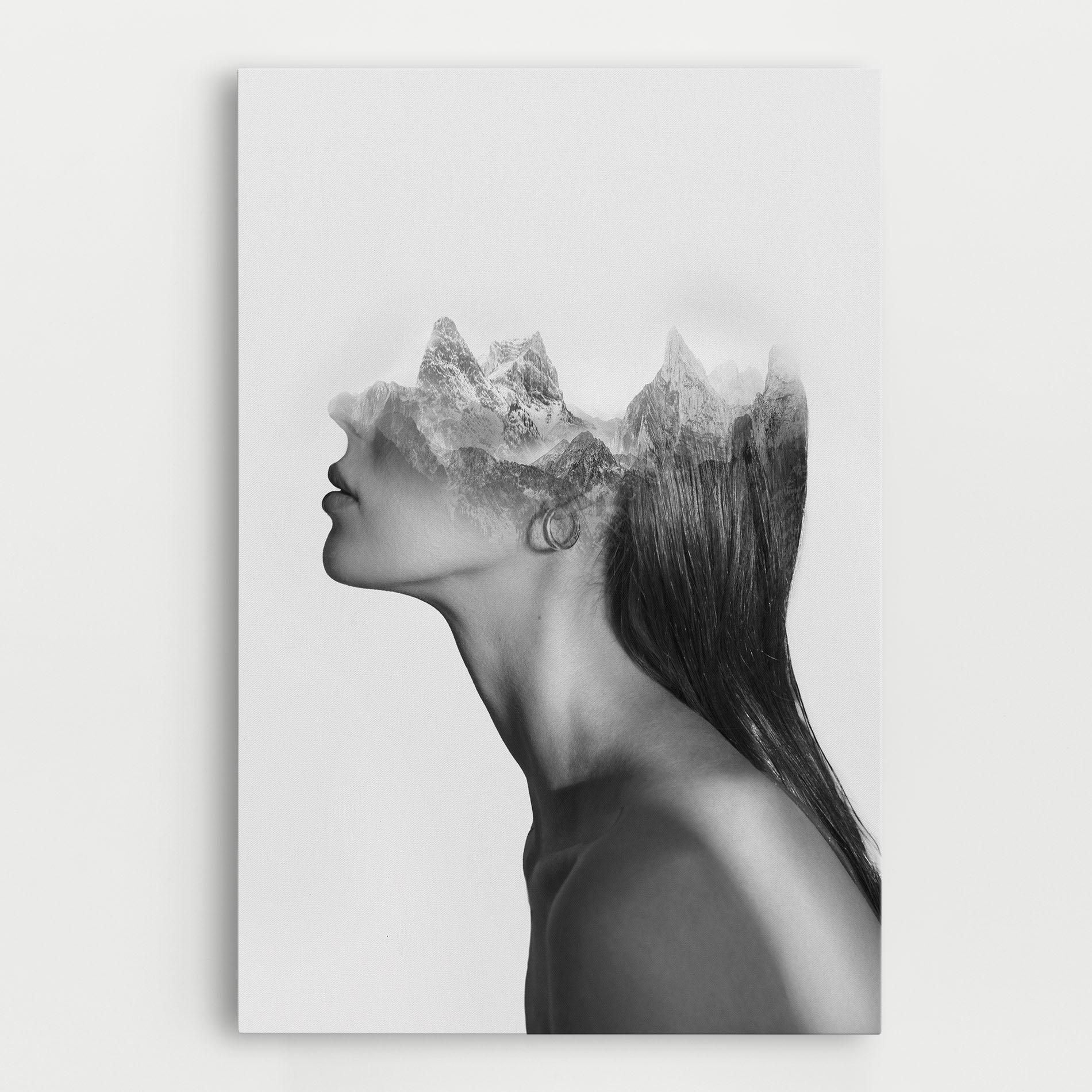 Obraz na Płótnie Woman Mountains View mockup 0