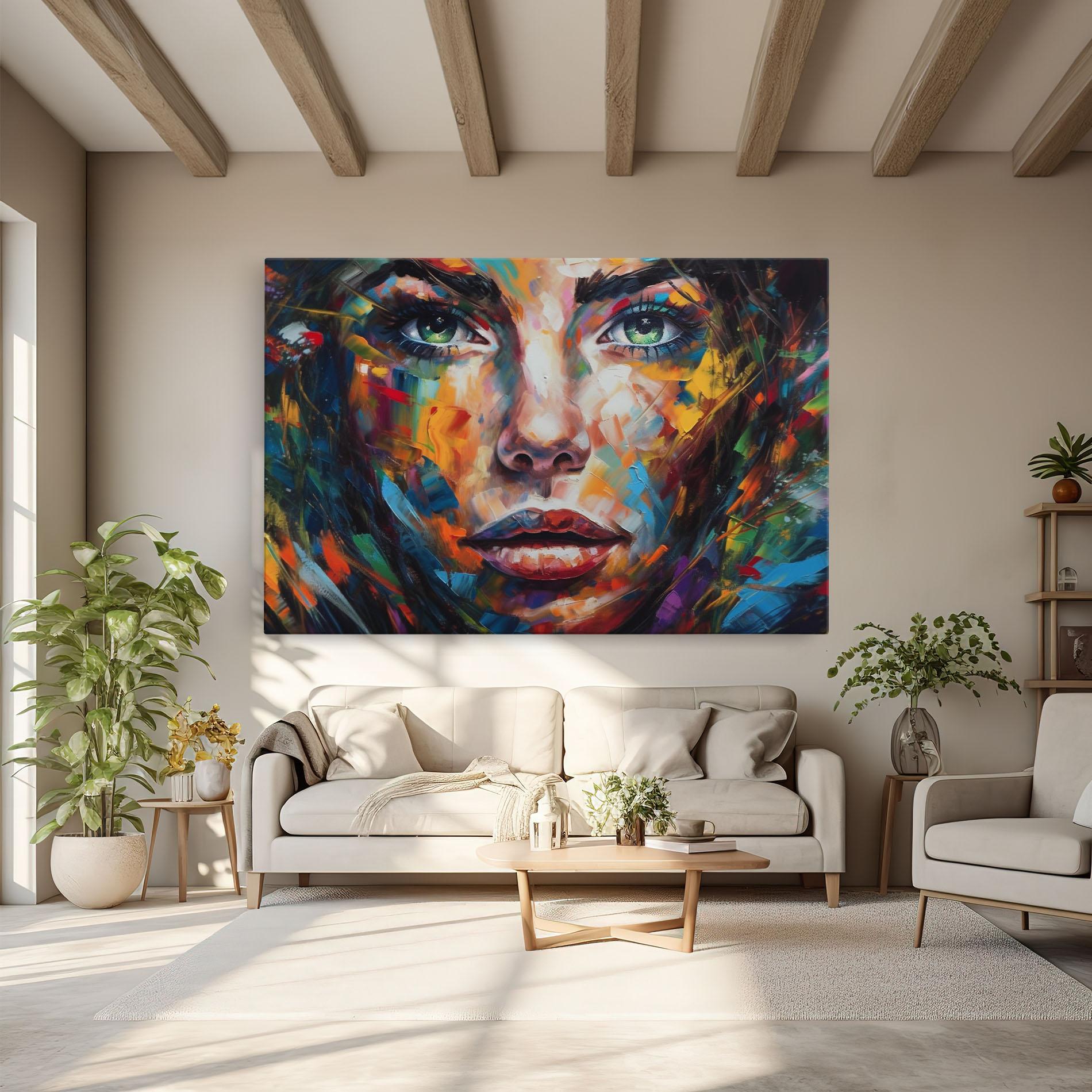 Obraz na Płótnie Vibrant Color Woman Paint mockup 6