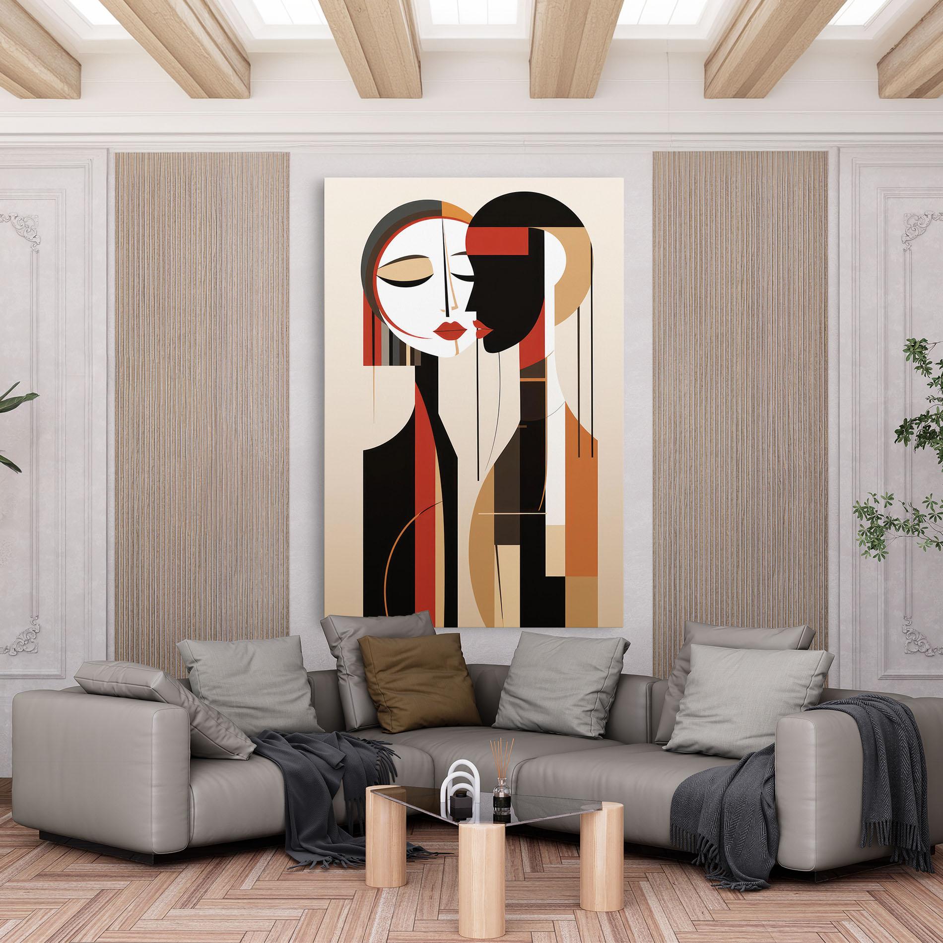 Obraz na Płótnie Abstract Couple Kissing mockup 6