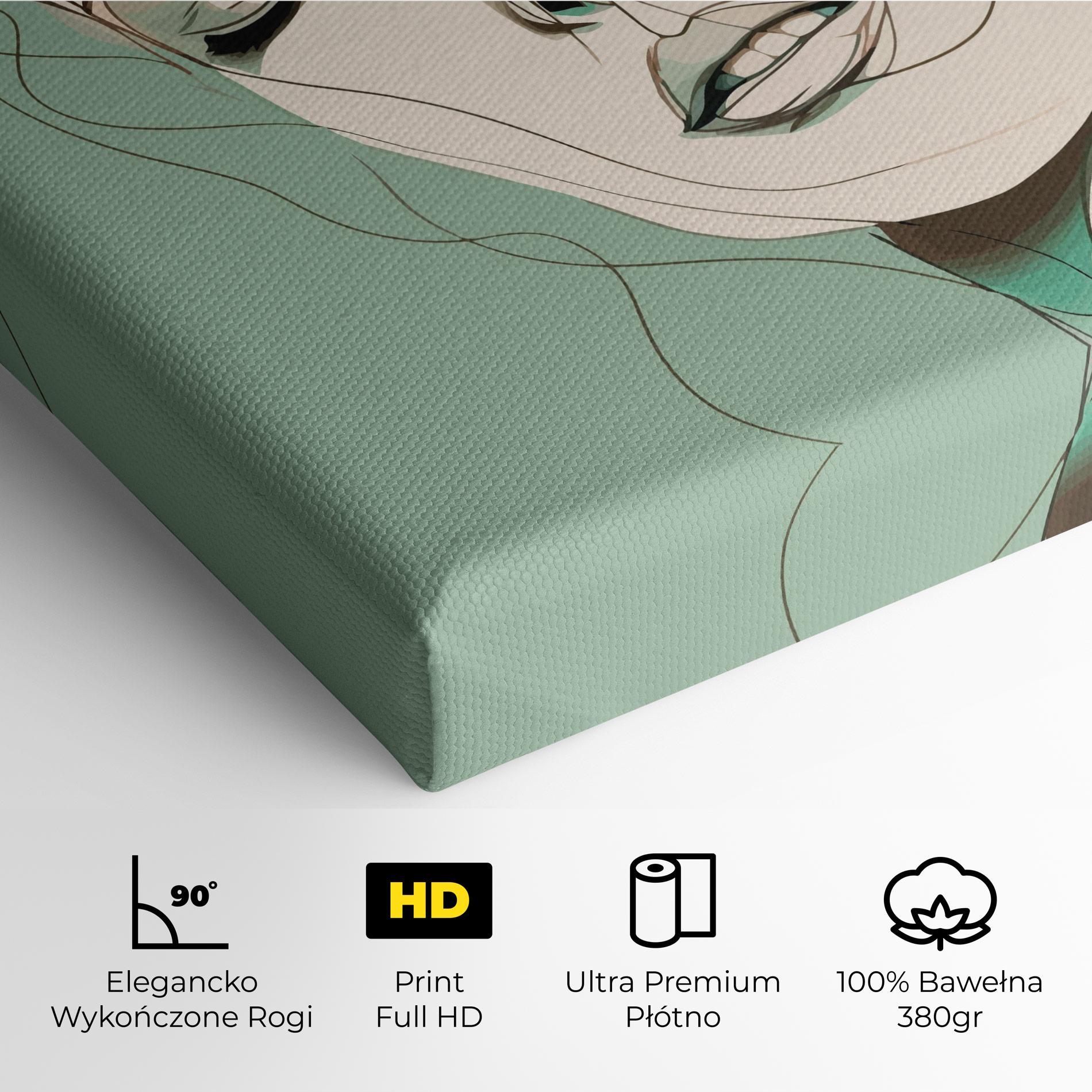 Obraz na Płótnie Green White Face mockup 4