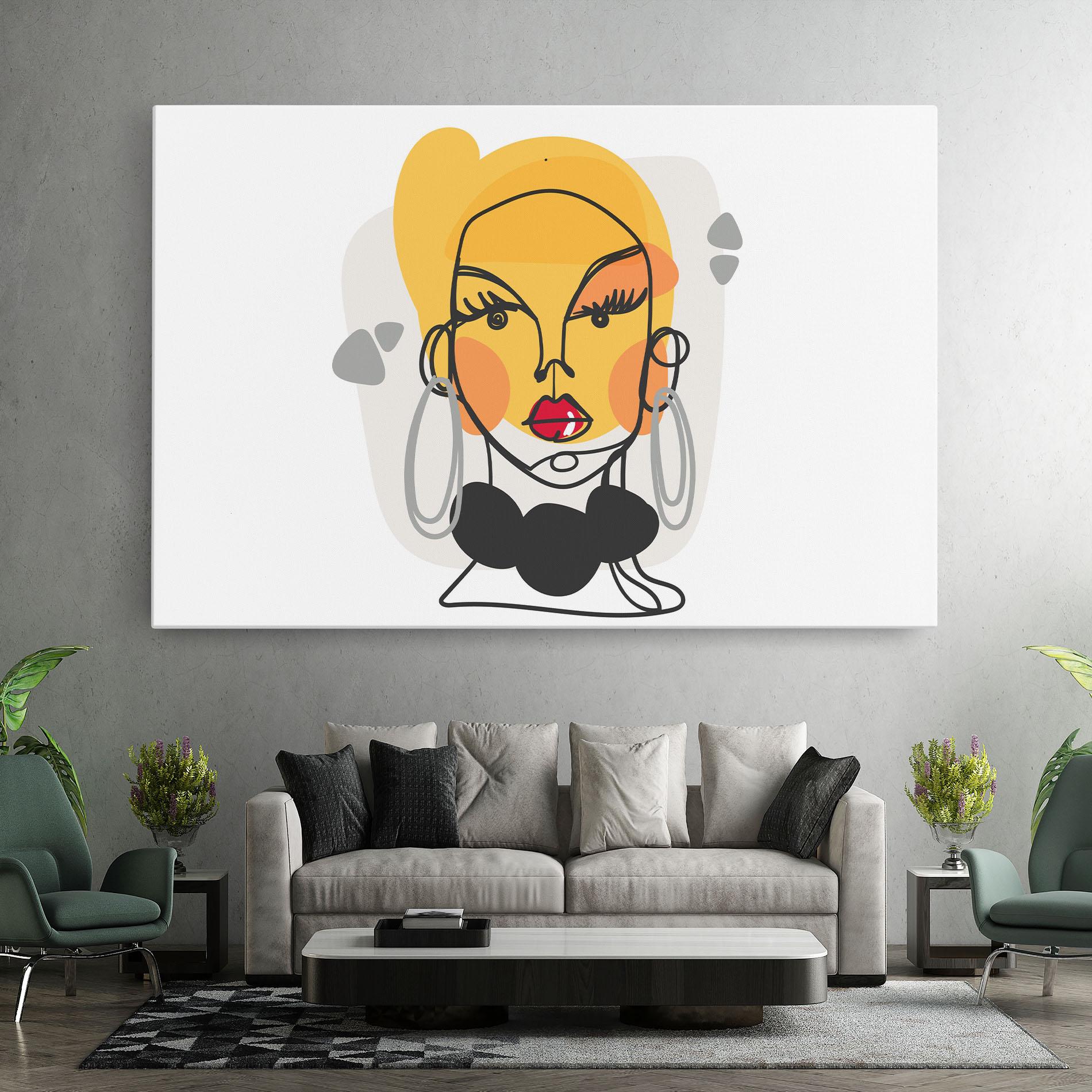 Obraz na Płótnie Abstract Blonde Face mockup 7