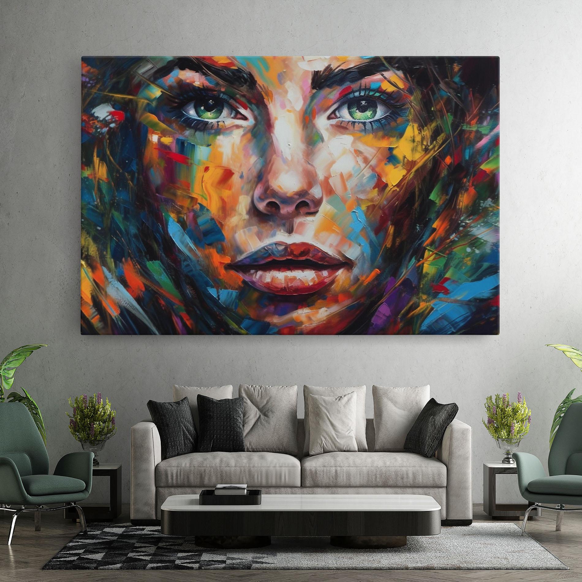 Obraz na Płótnie Vibrant Color Woman Paint mockup 7