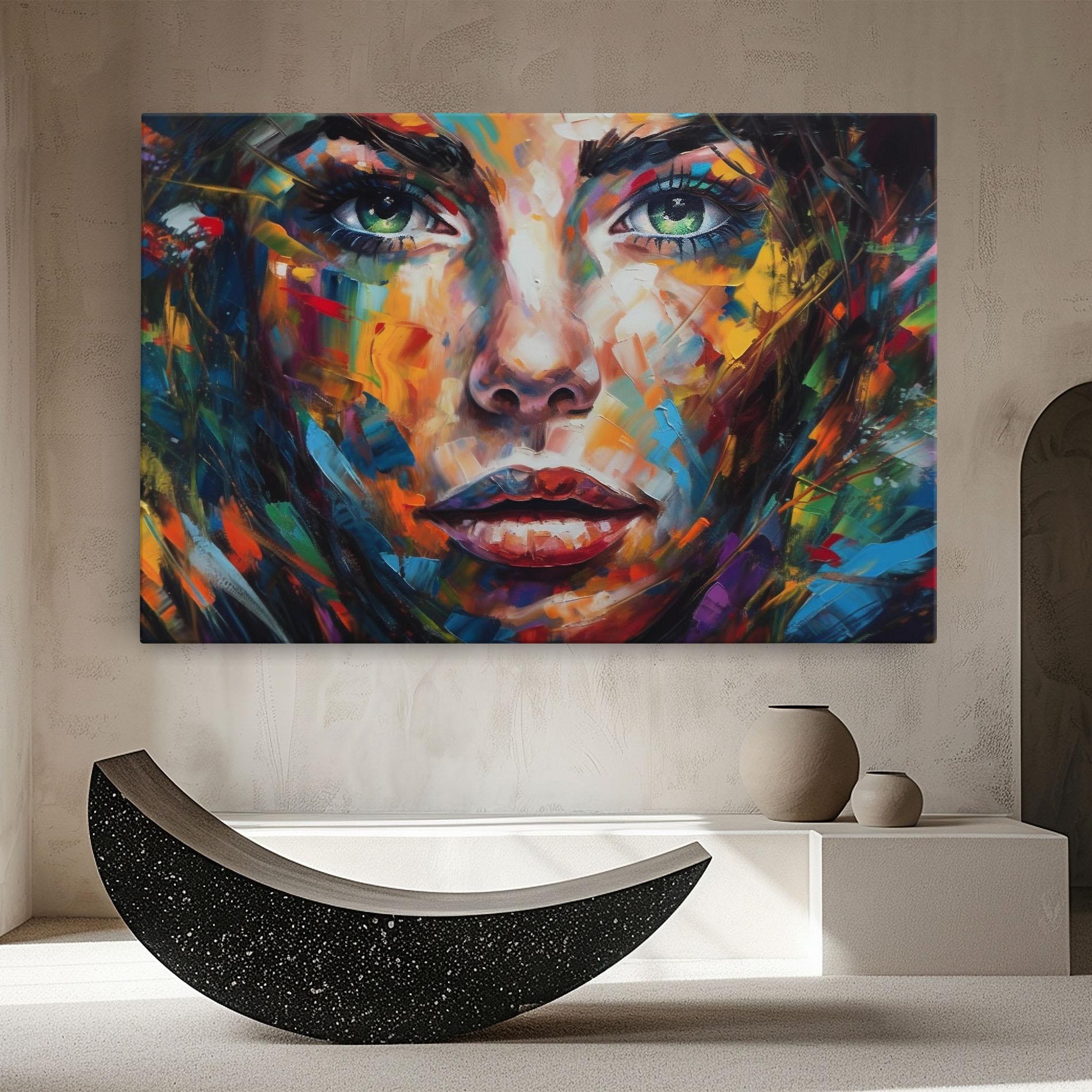 Obraz na Płótnie Vibrant Color Woman Paint mockup 8