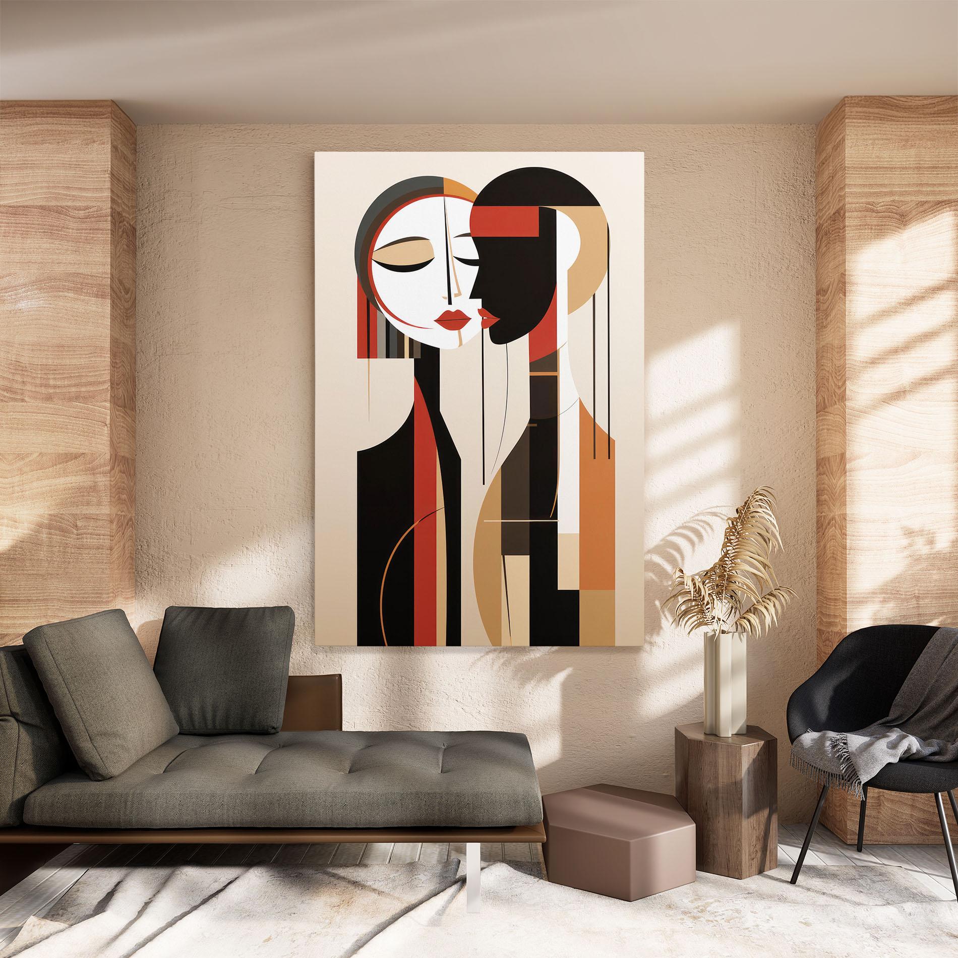 Obraz na Płótnie Abstract Couple Kissing mockup 8