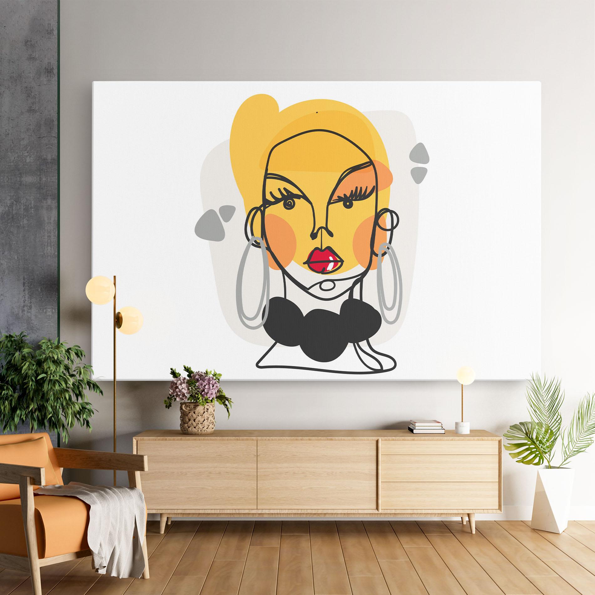 Obraz na Płótnie Abstract Blonde Face mockup 9