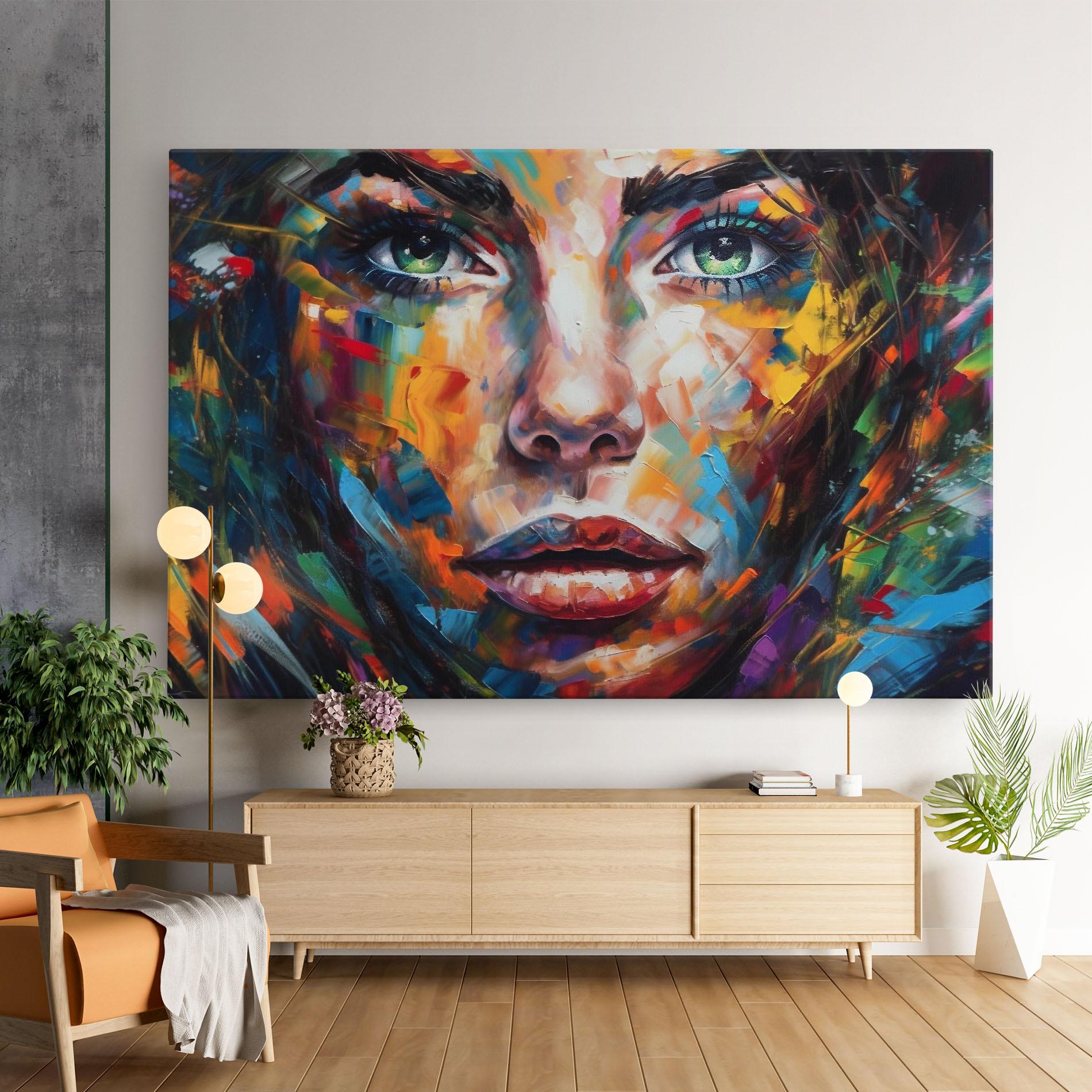 Obraz na Płótnie Vibrant Color Woman Paint mockup 9