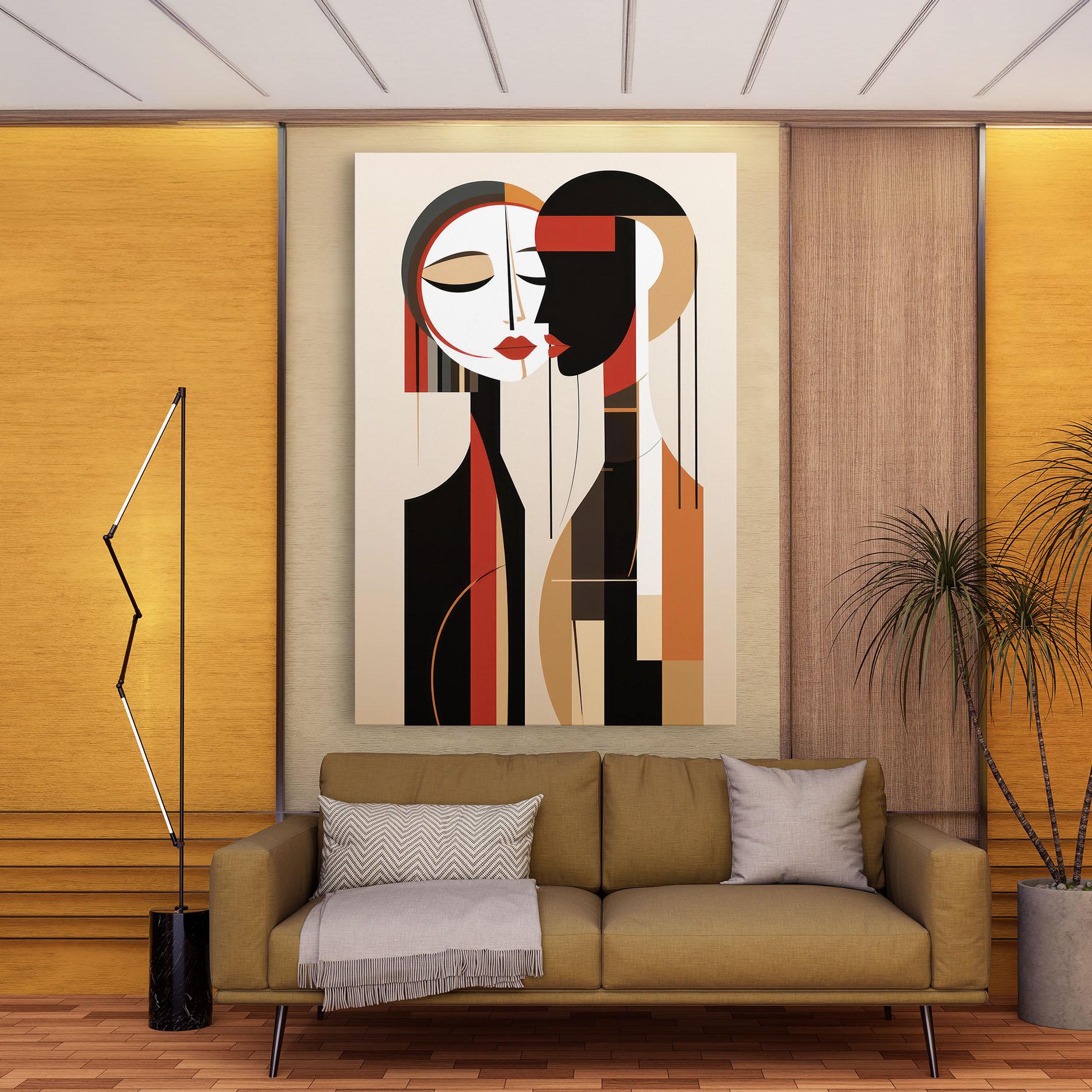 Obraz na Płótnie Abstract Couple Kissing mockup 9