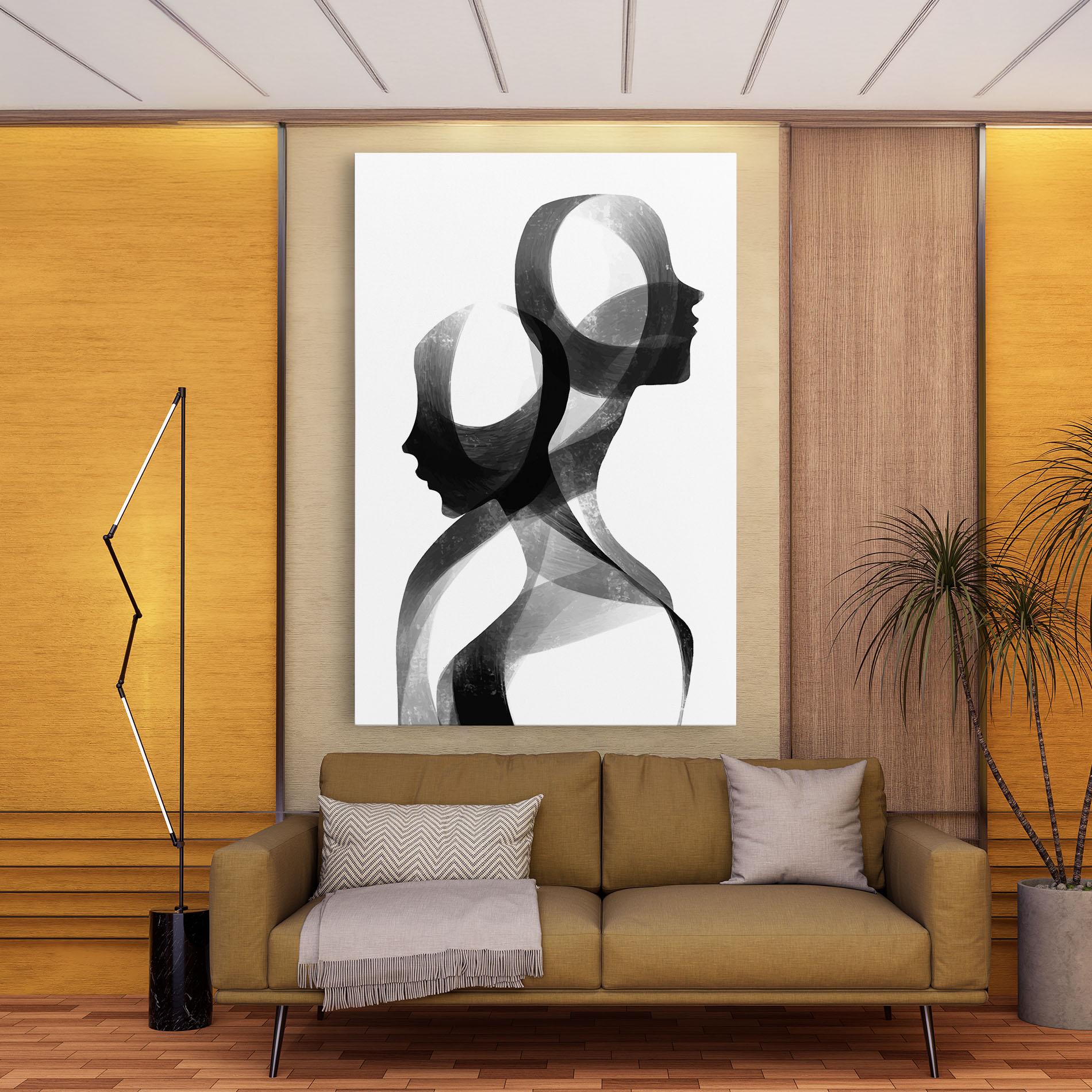 Obraz na Płótnie Abstract Grey Couple mockup 9