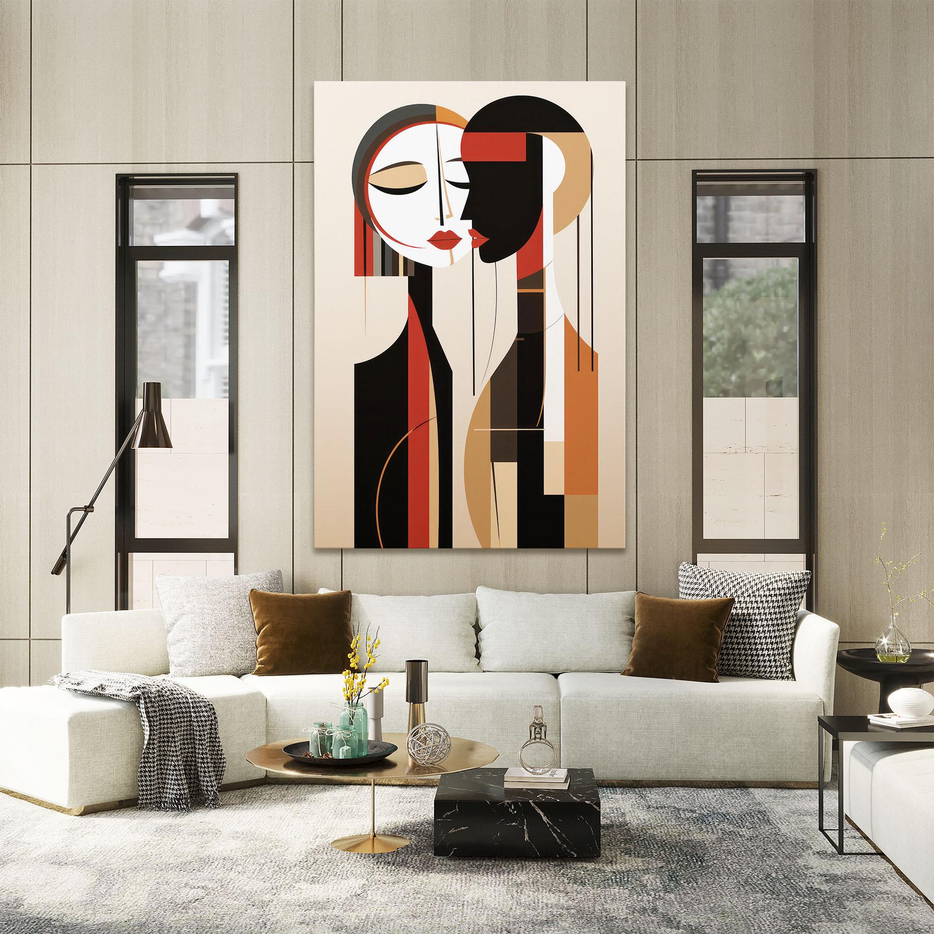 Obraz na Płótnie Abstract Couple Kissing mockup 2