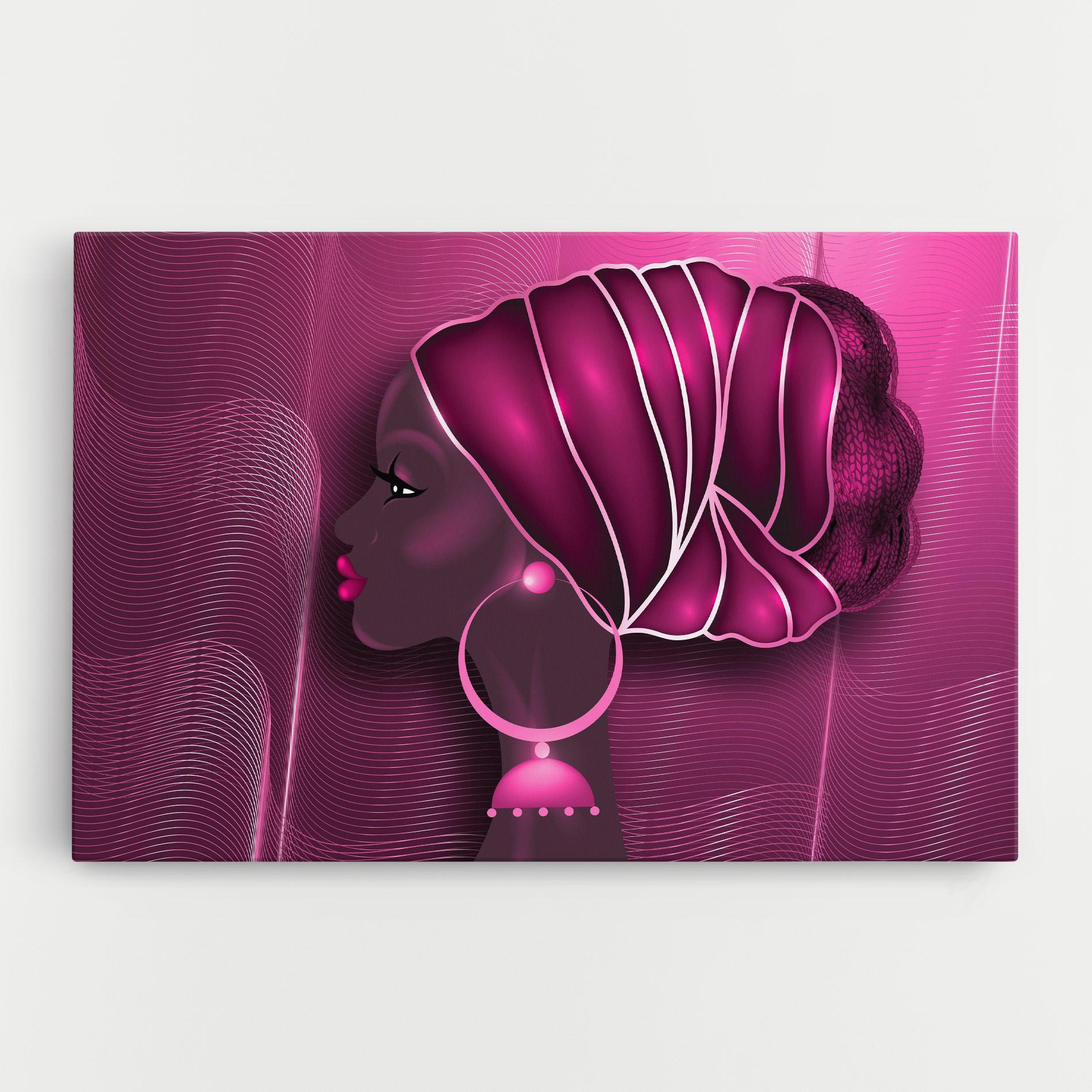 Obraz na Płótnie African Pink Woman mockup 0