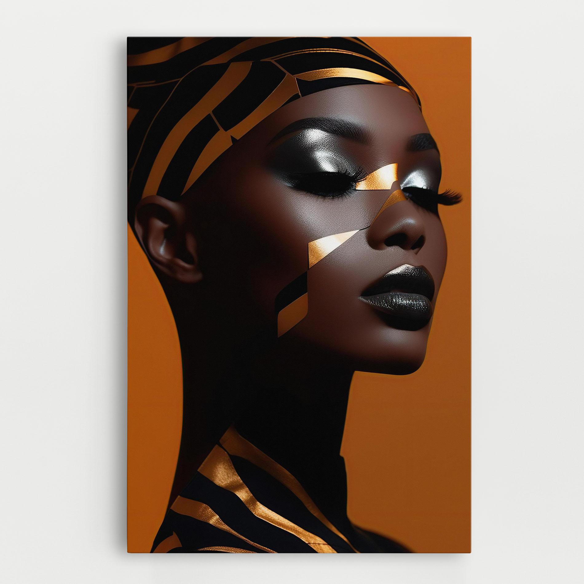 Obraz na Płótnie African Woman On Orange mockup 0