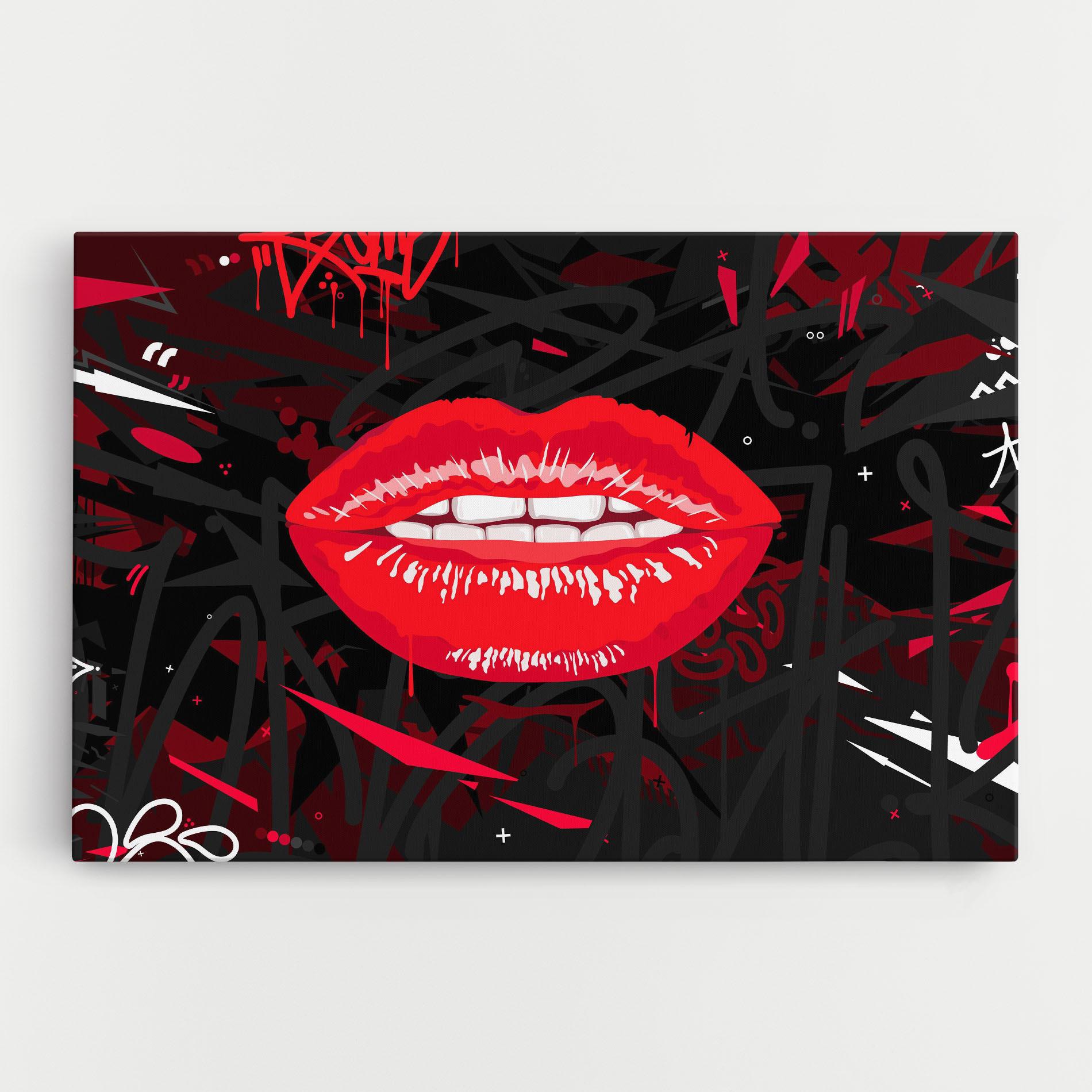 Obraz na Płótnie Graff Lips mockup 0
