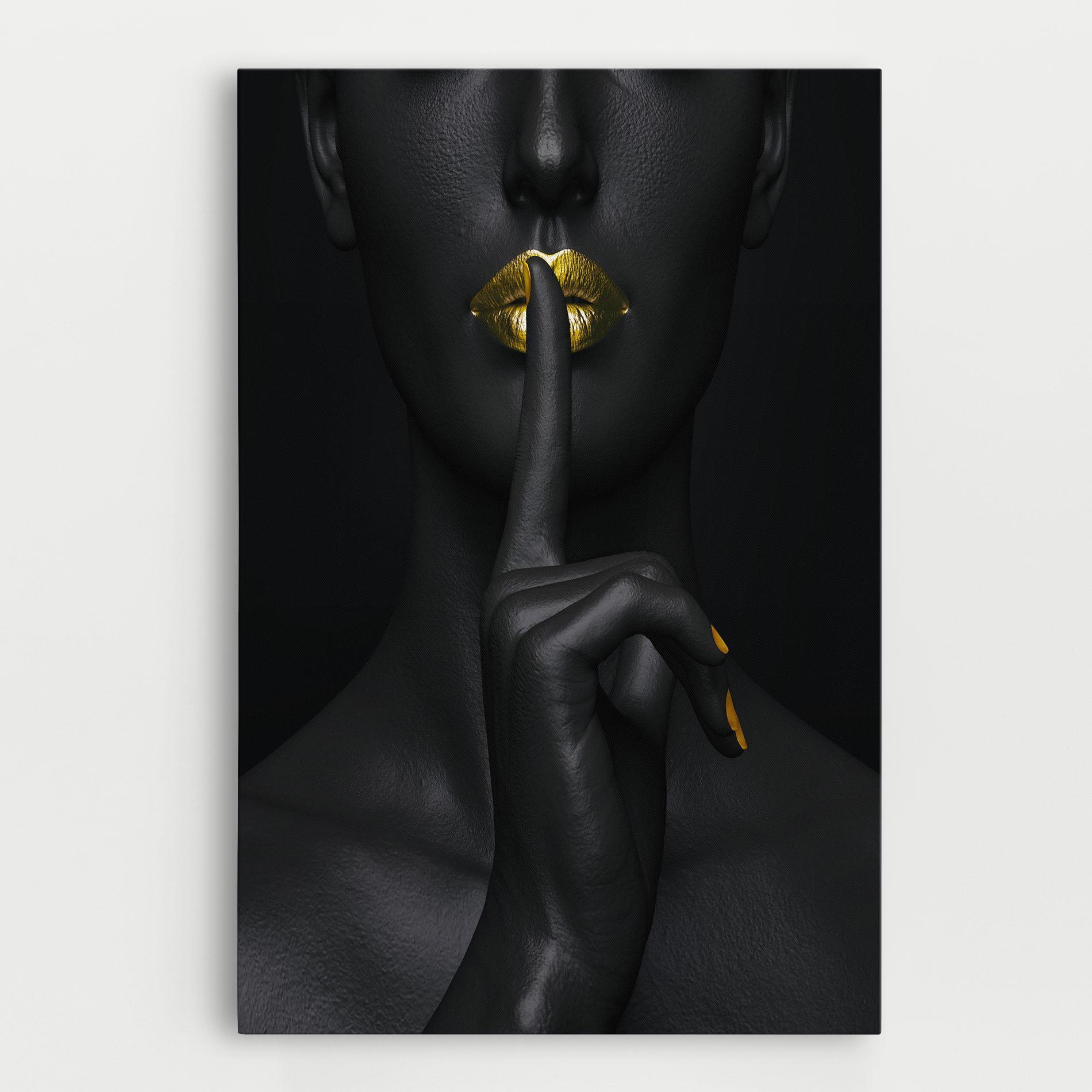 Obraz na Płótnie Silence Lips Portrait mockup 0