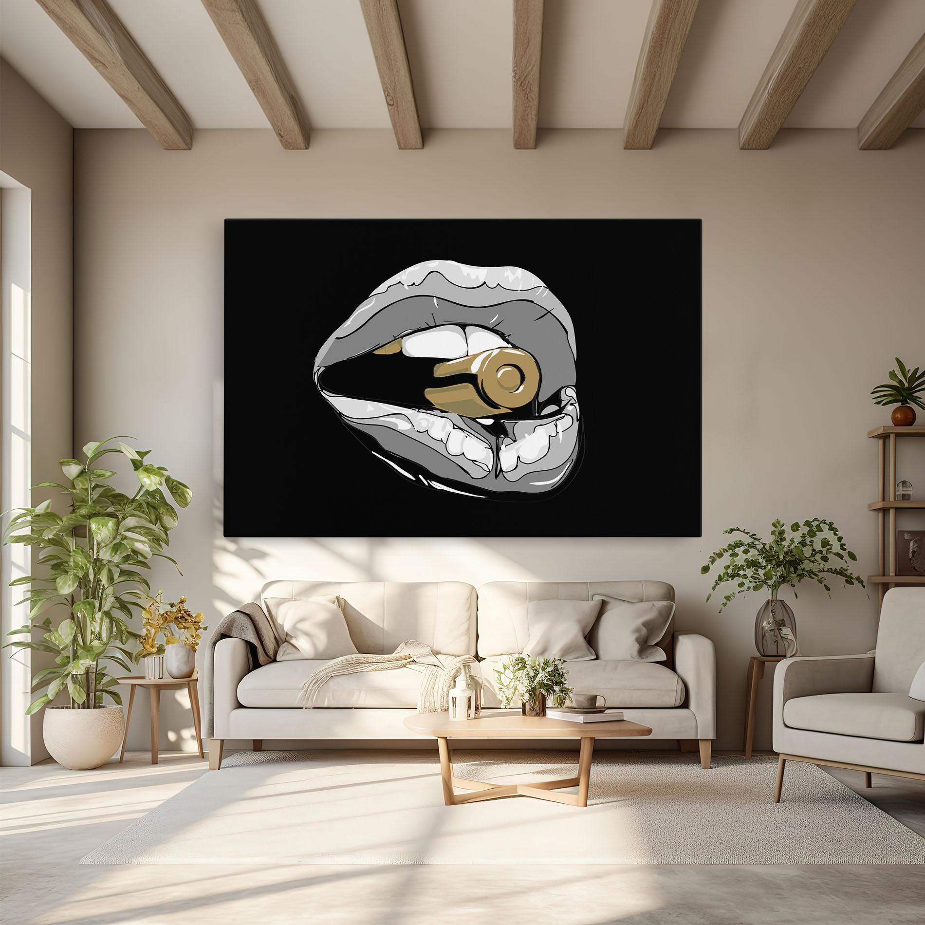 Obraz na Płótnie Grey Bullet Lips mockup 6