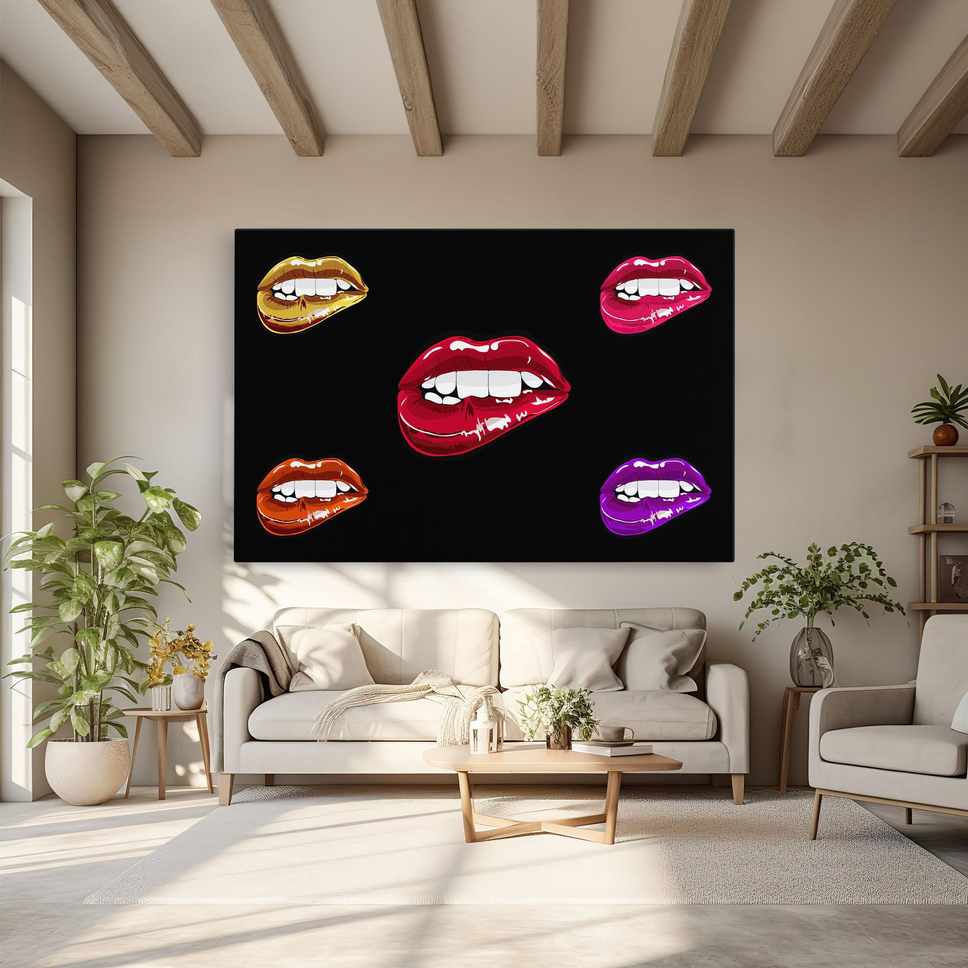 Obraz na Płótnie Mix Color Lips mockup 6