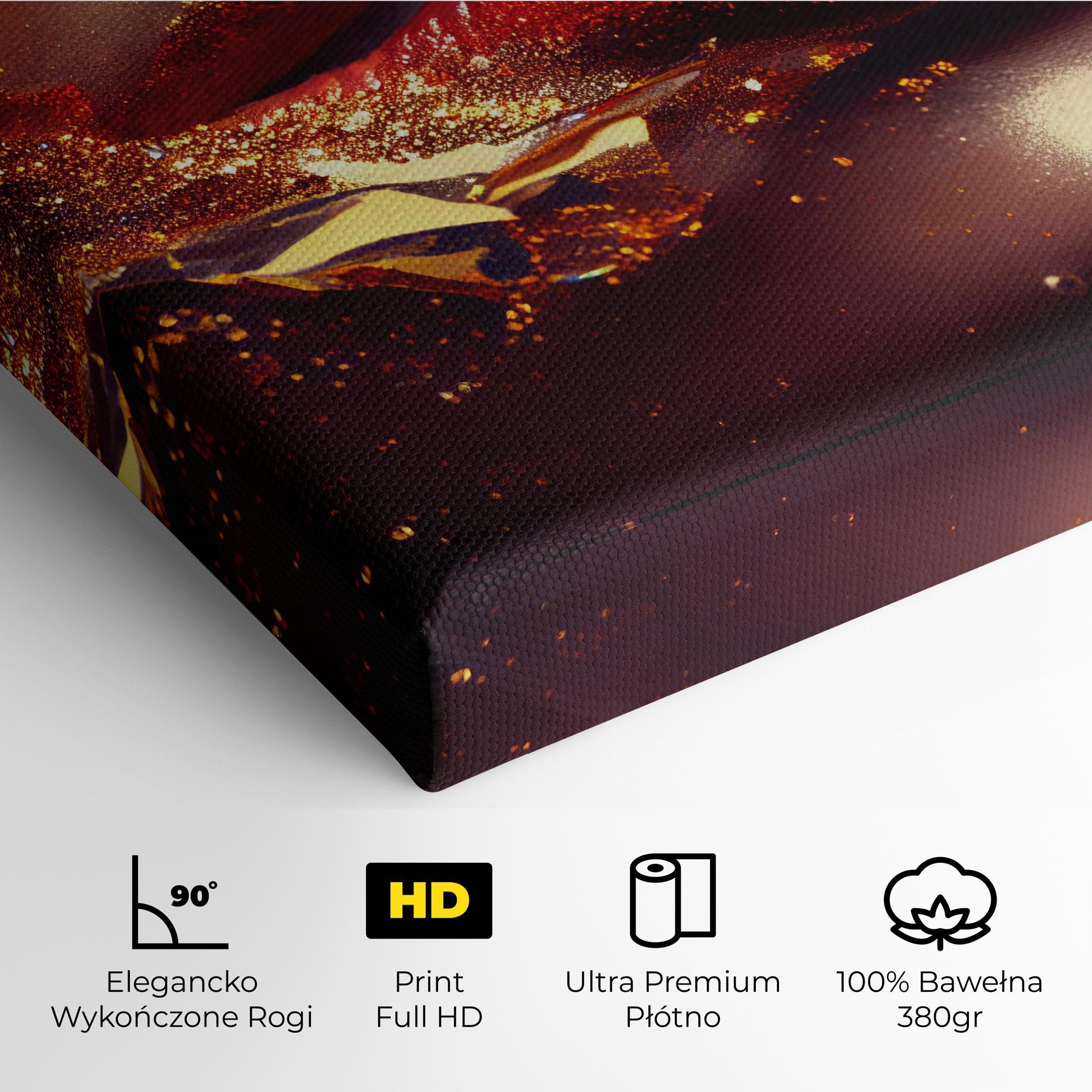 Obraz na Płótnie Gold Glitter Lips mockup 4