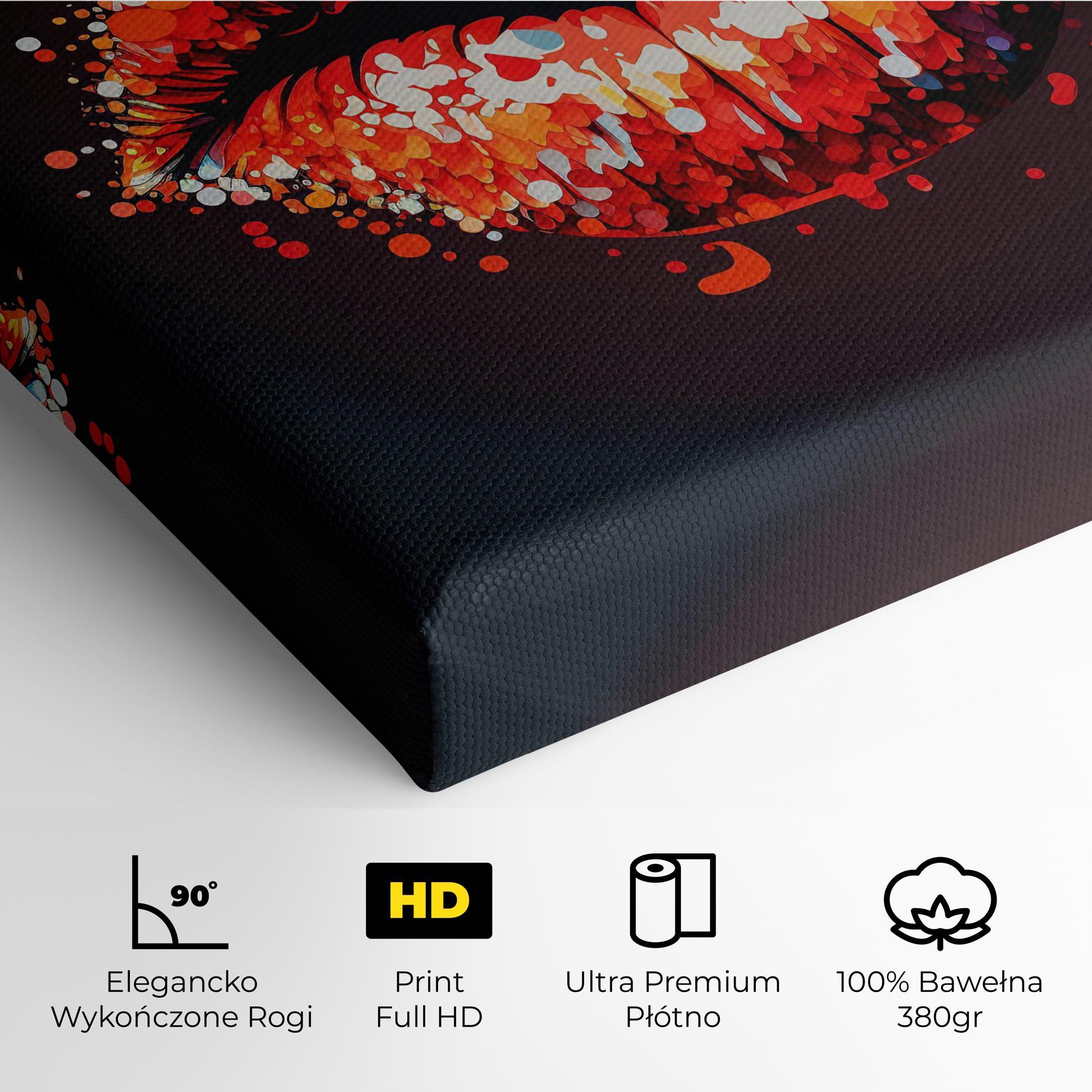 Obraz na Płótnie Red Lips With Word Lips It mockup 4