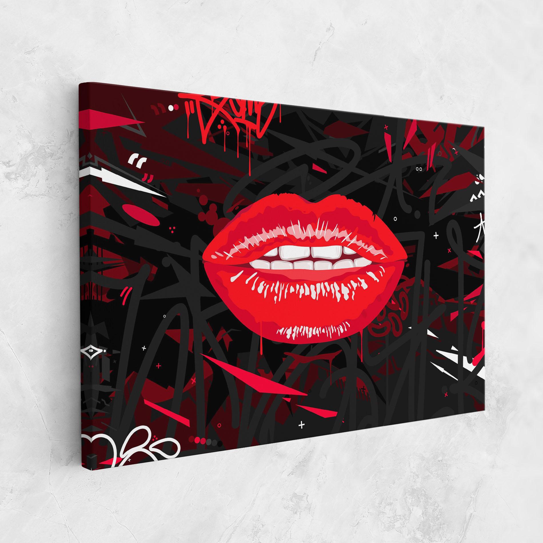 Obraz na Płótnie Graff Lips mockup 1