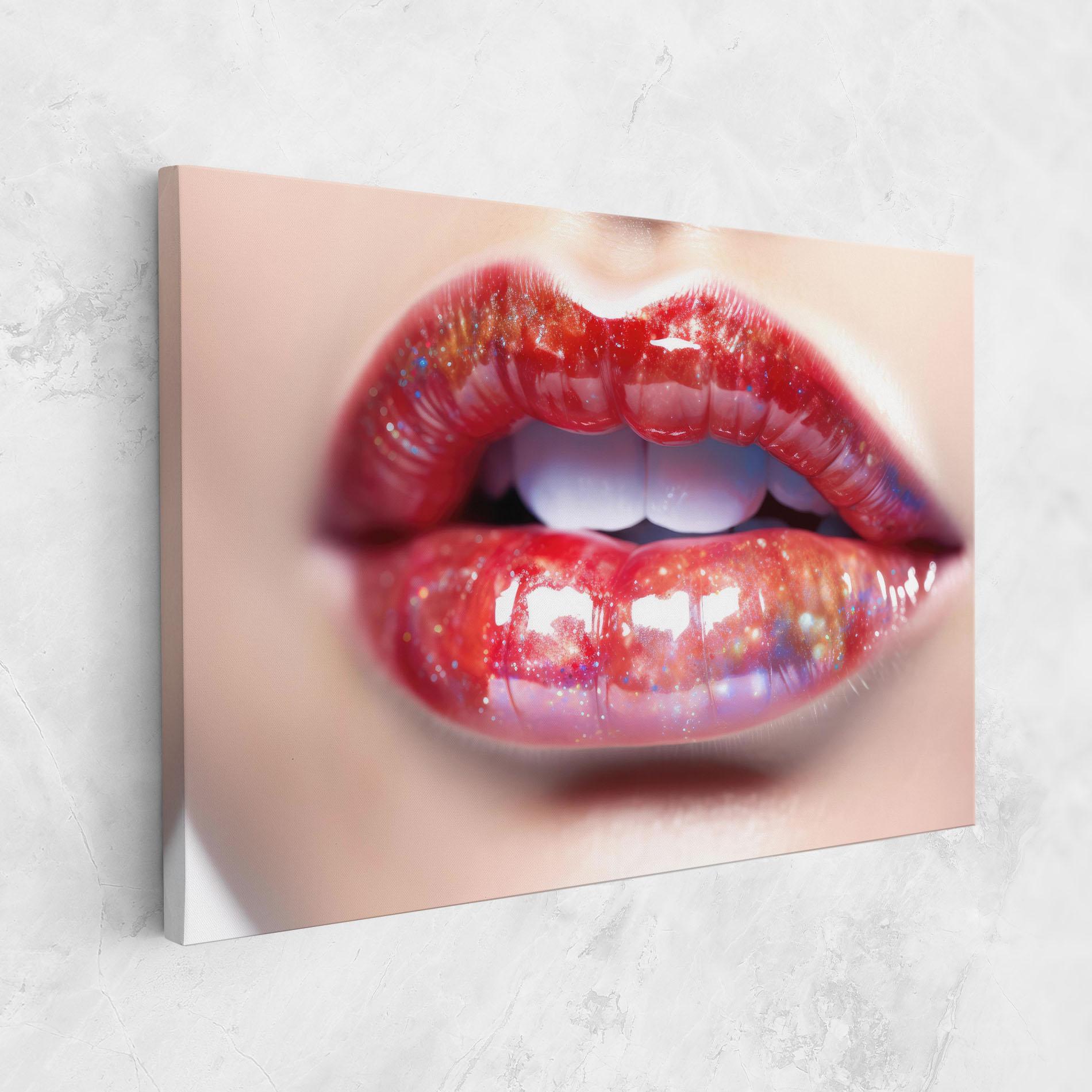 Obraz na Płótnie Red Pretty Lips mockup 1