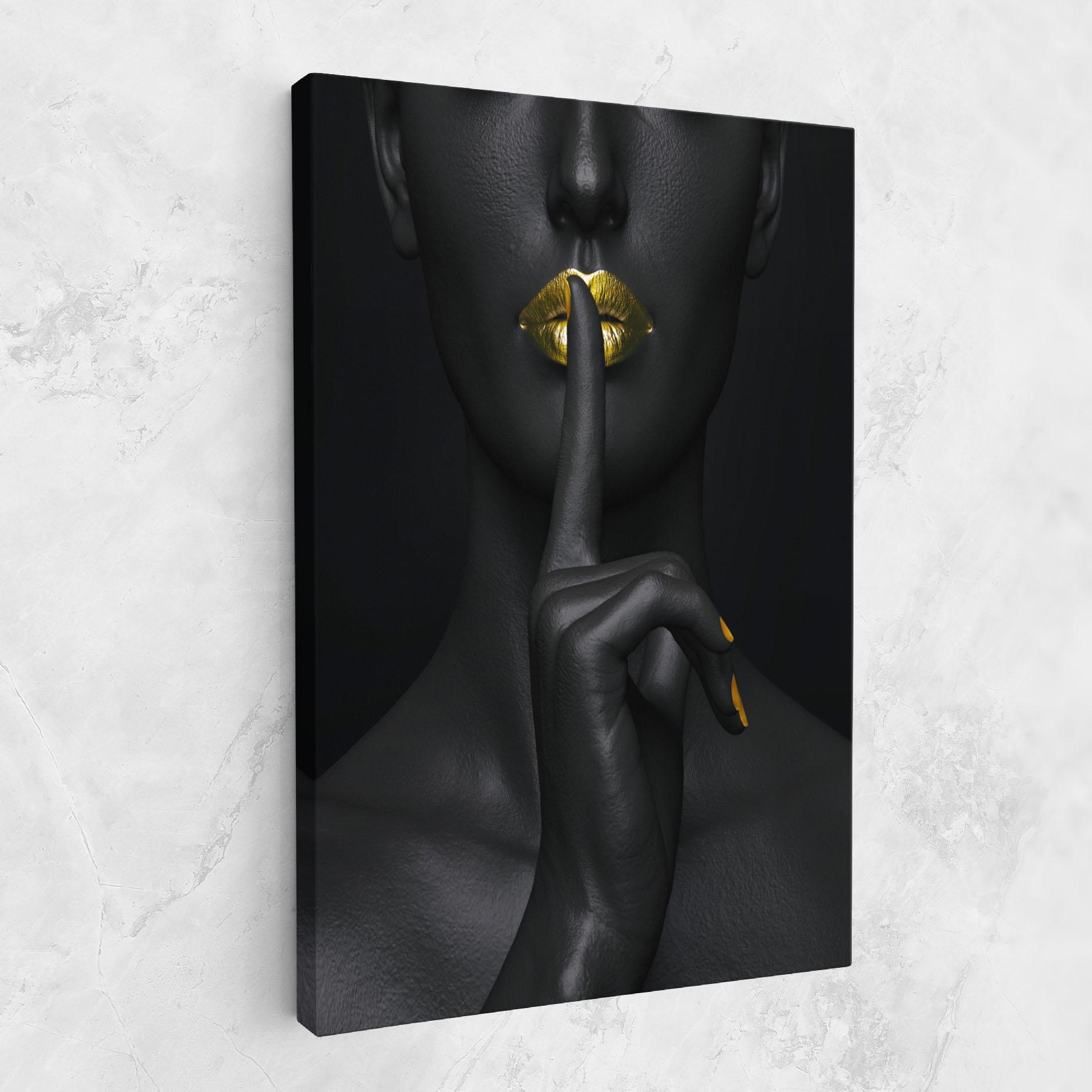 Obraz na Płótnie Silence Lips Portrait mockup 1