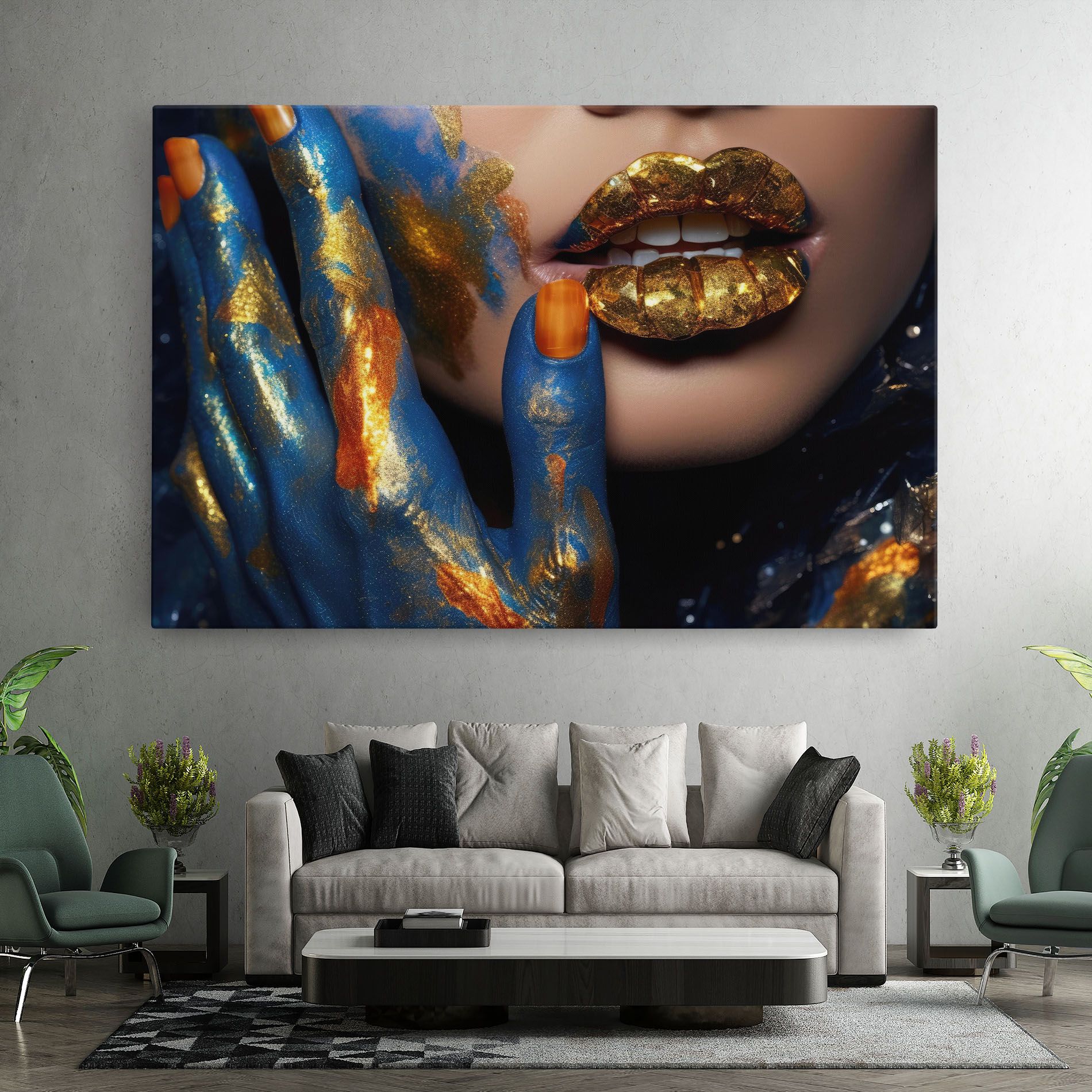 Blue Hand Lips mockup 7