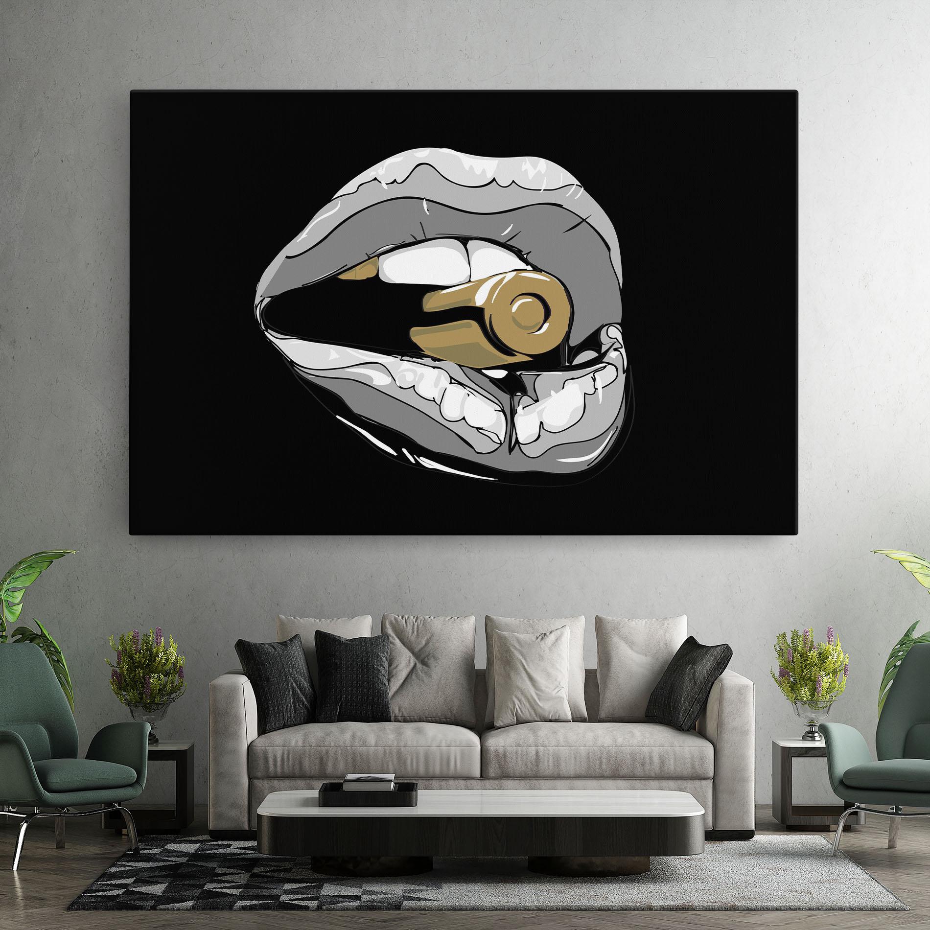 Obraz na Płótnie Grey Bullet Lips mockup 7