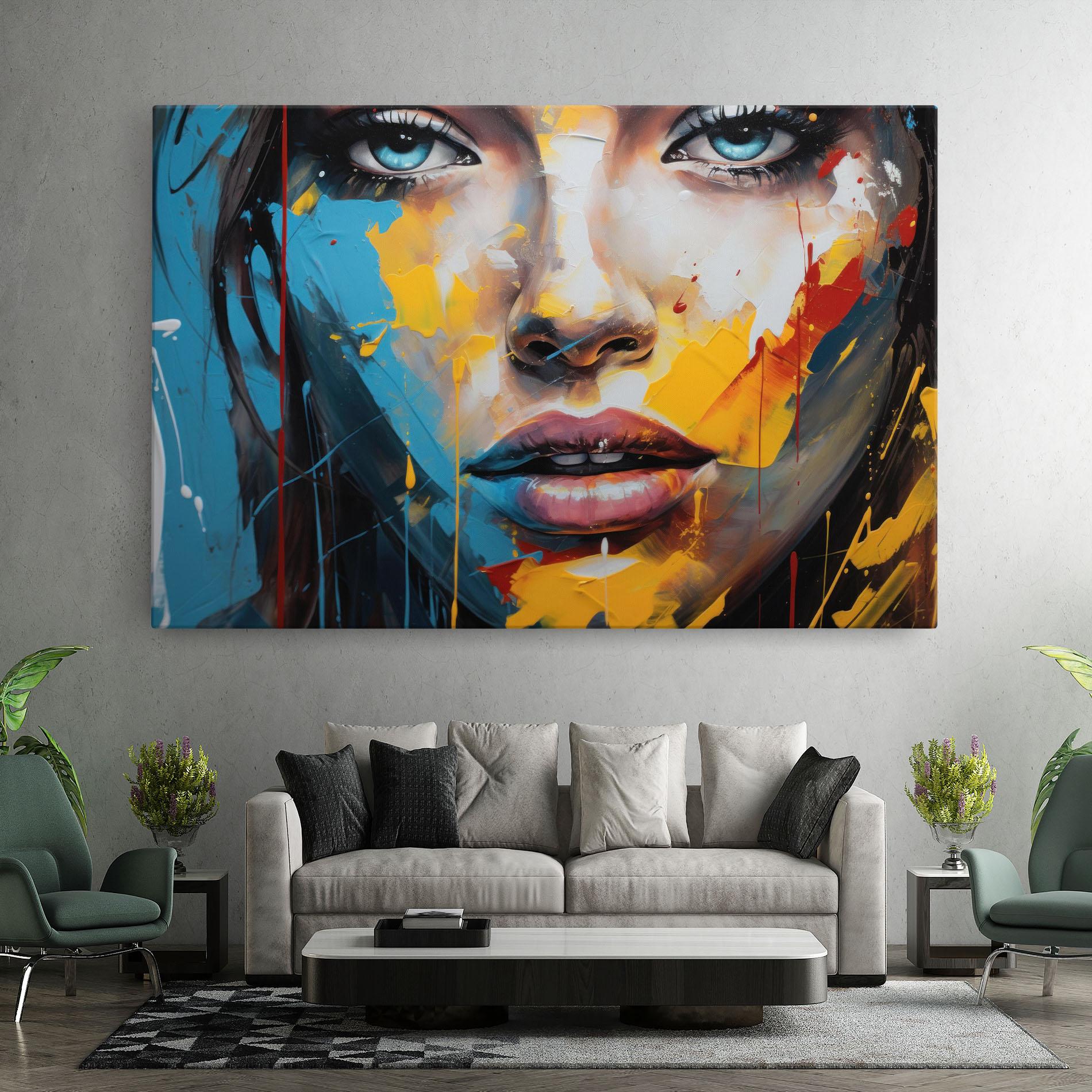 Obraz na Płótnie Woman Abstract Lips mockup 7