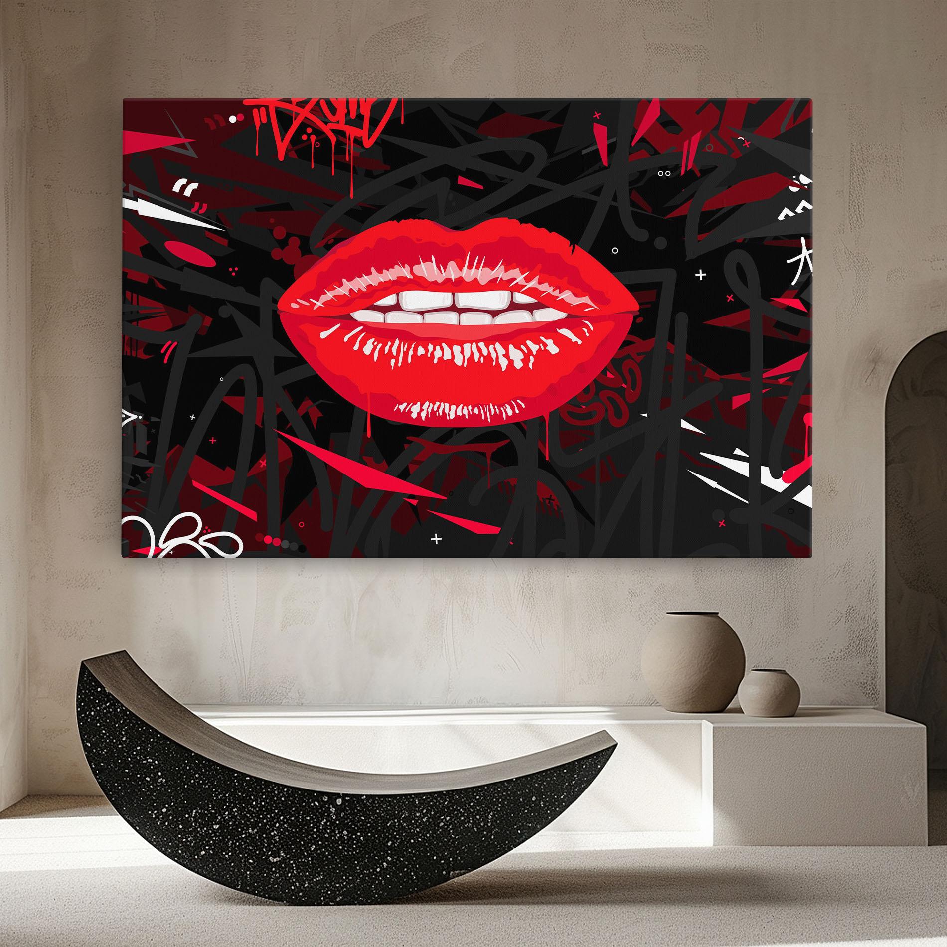 Obraz na Płótnie Graff Lips mockup 8