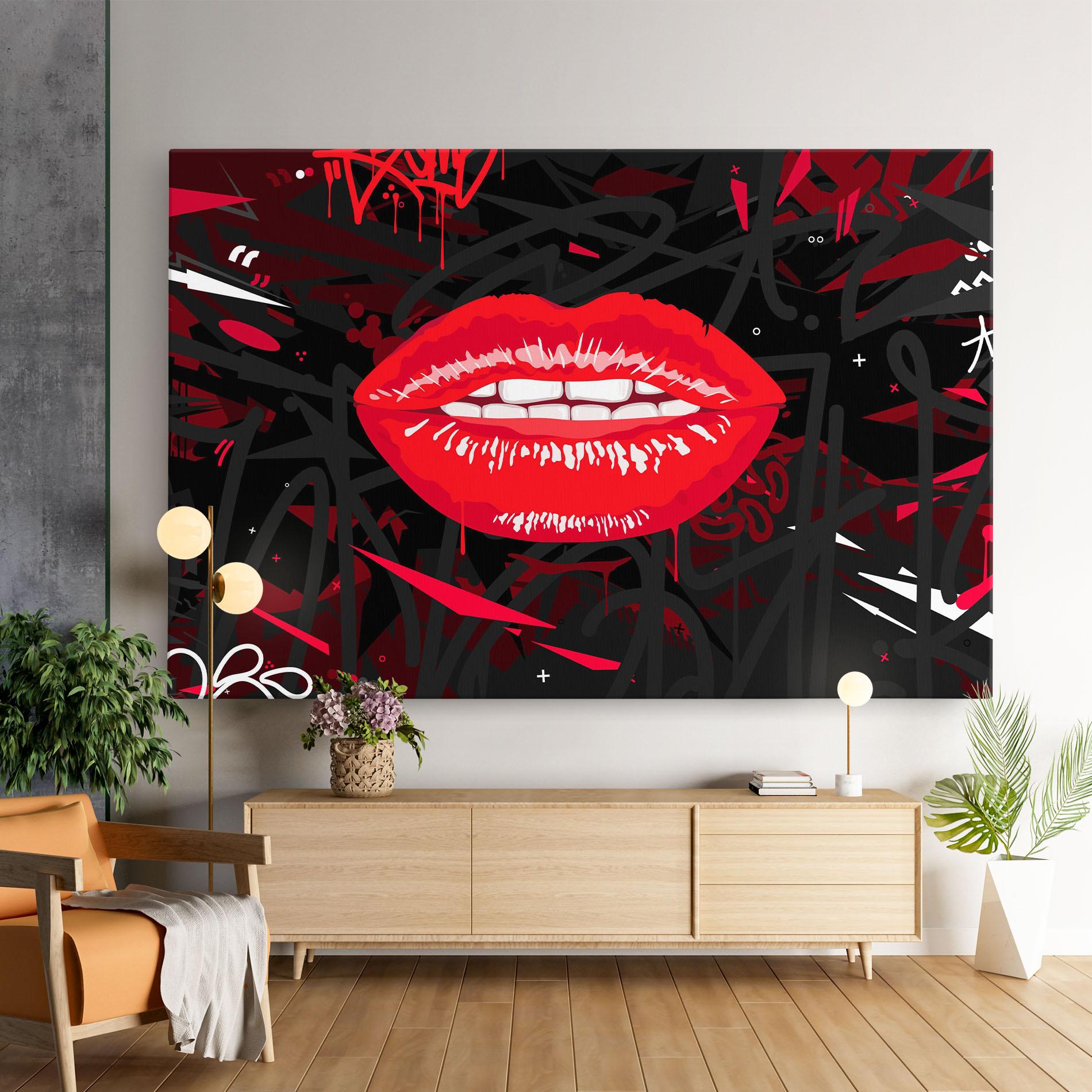 Obraz na Płótnie Graff Lips mockup 9