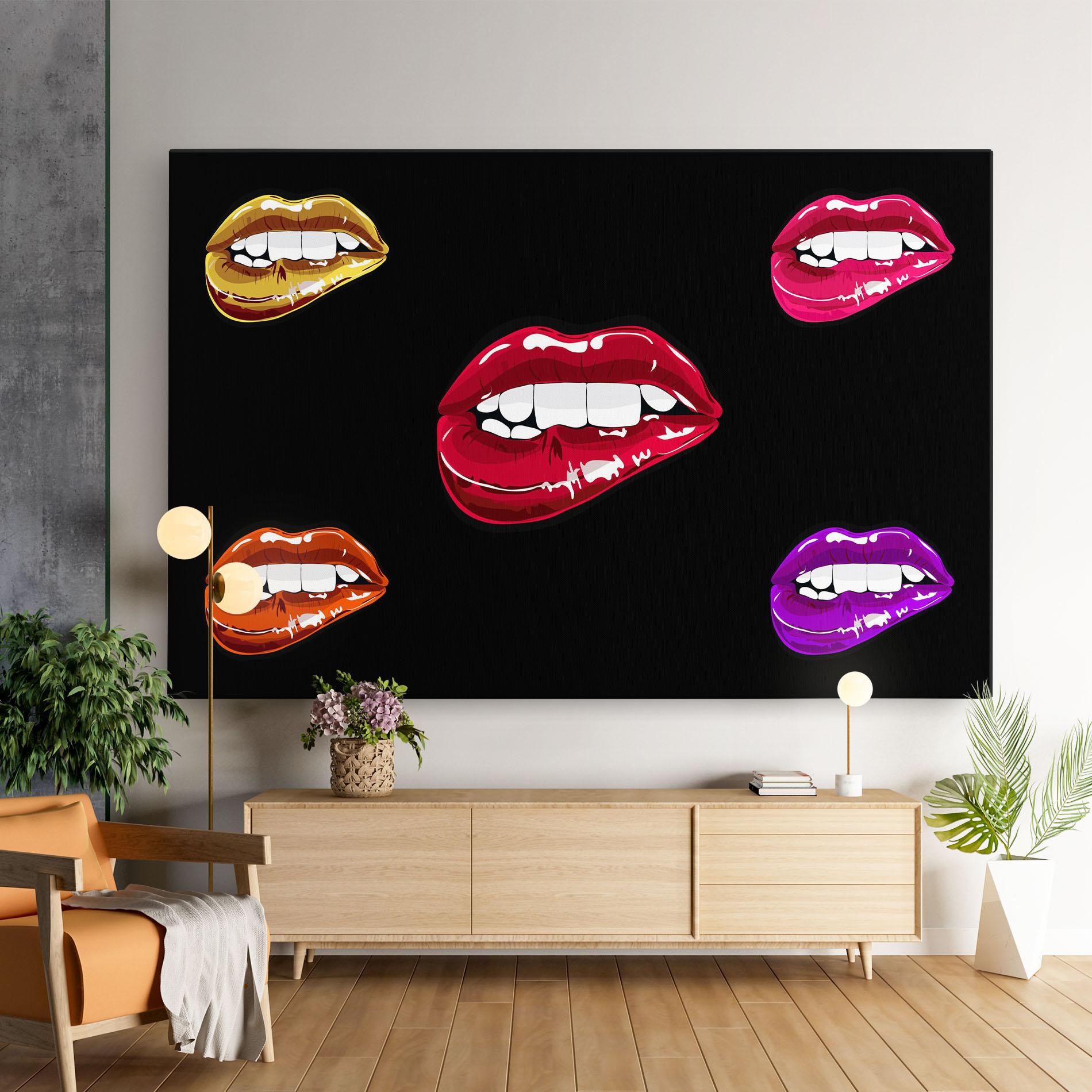 Obraz na Płótnie Mix Color Lips mockup 9