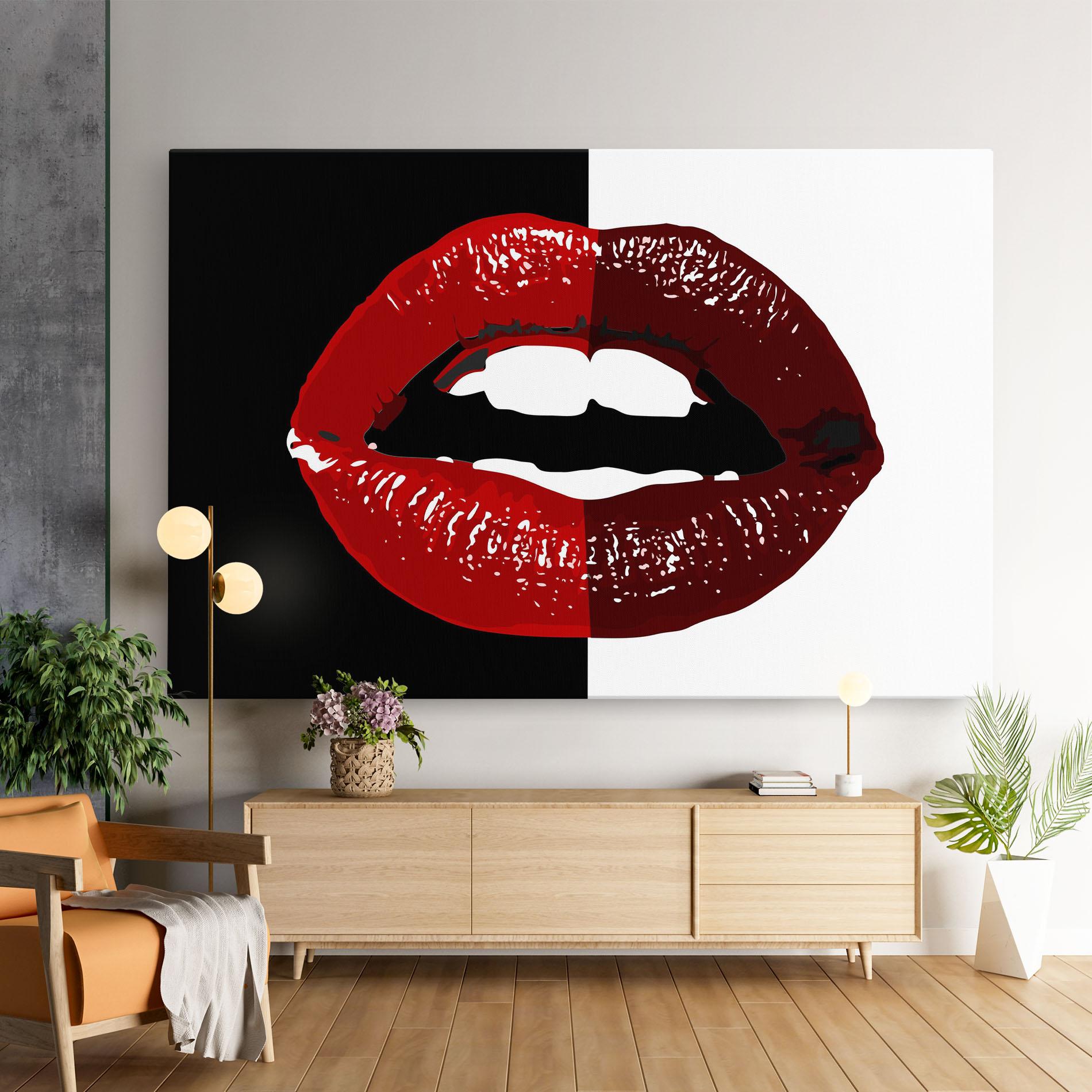 Obraz na Płótnie Red Shade Lips mockup 9