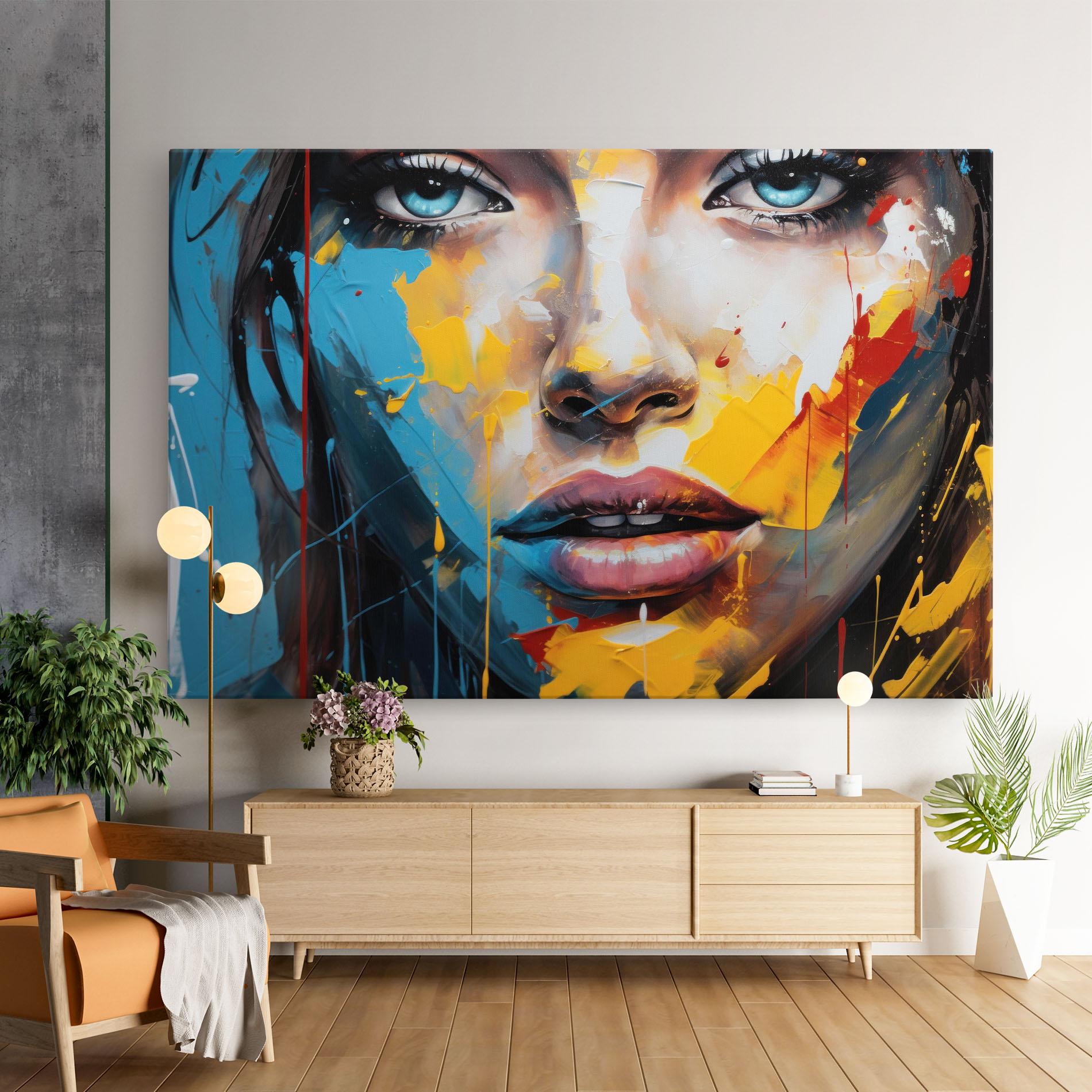 Obraz na Płótnie Woman Abstract Lips mockup 9