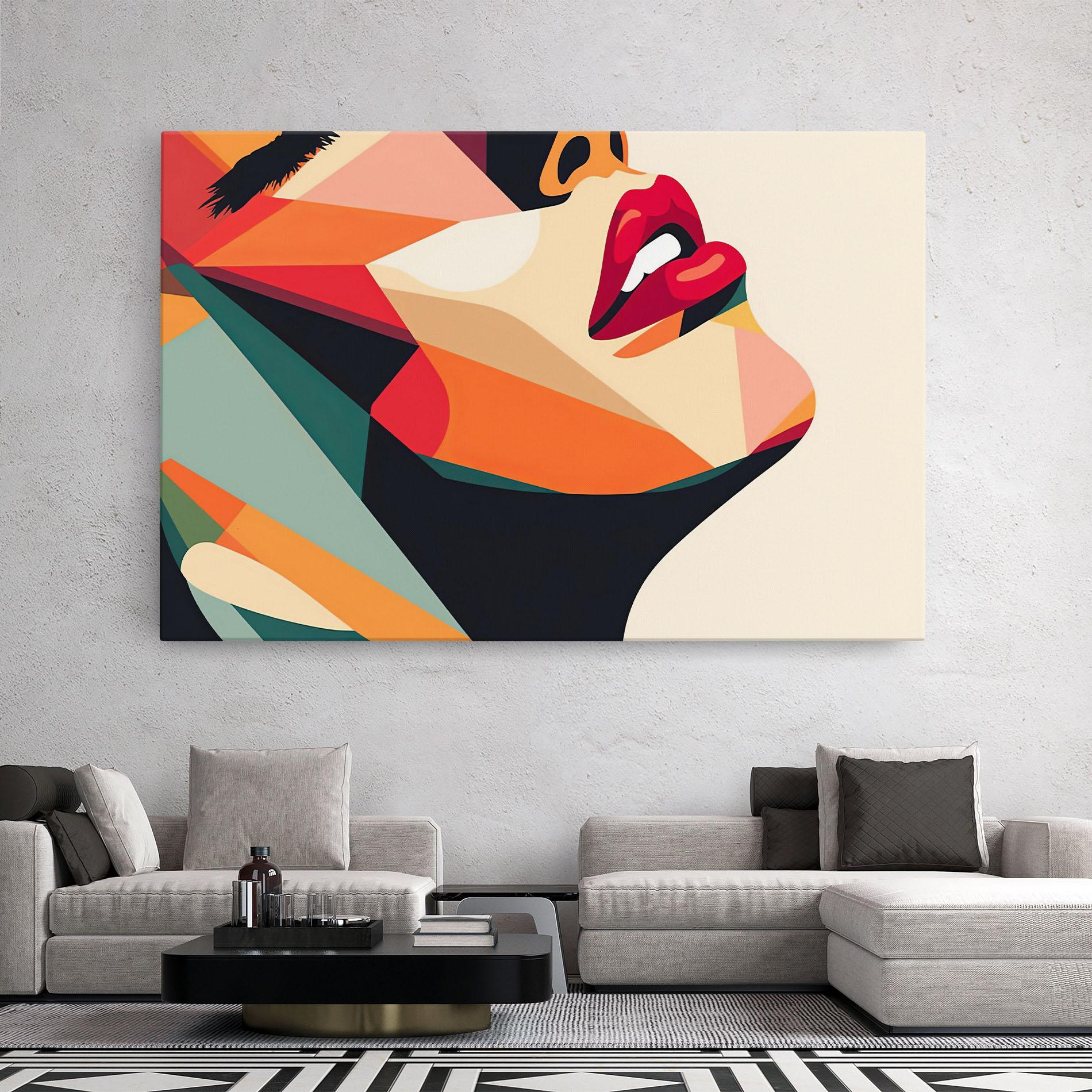 Obraz na Płótnie Abstract Lips mockup 2