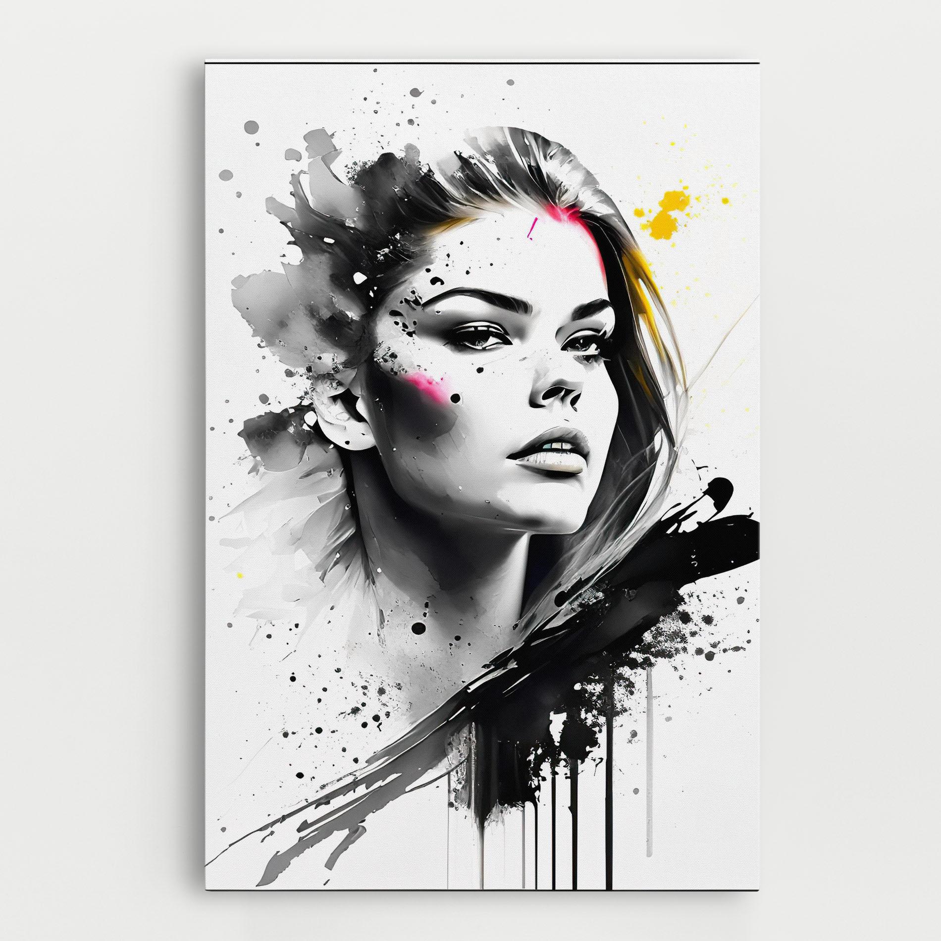 Obraz na Płótnie Ink Splash Portrait mockup 0