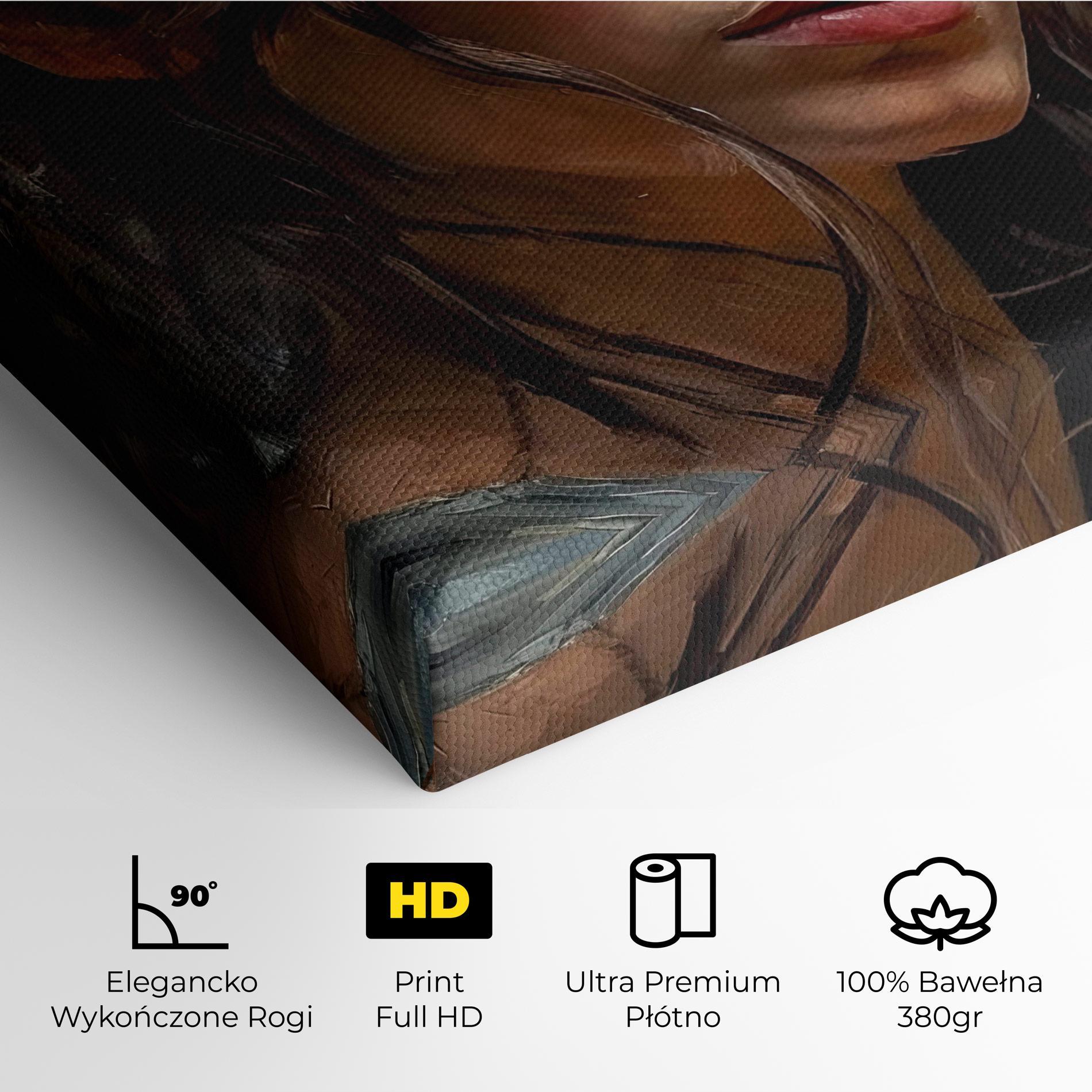 Obraz na Płótnie Closeup Impasto Portrait mockup 4