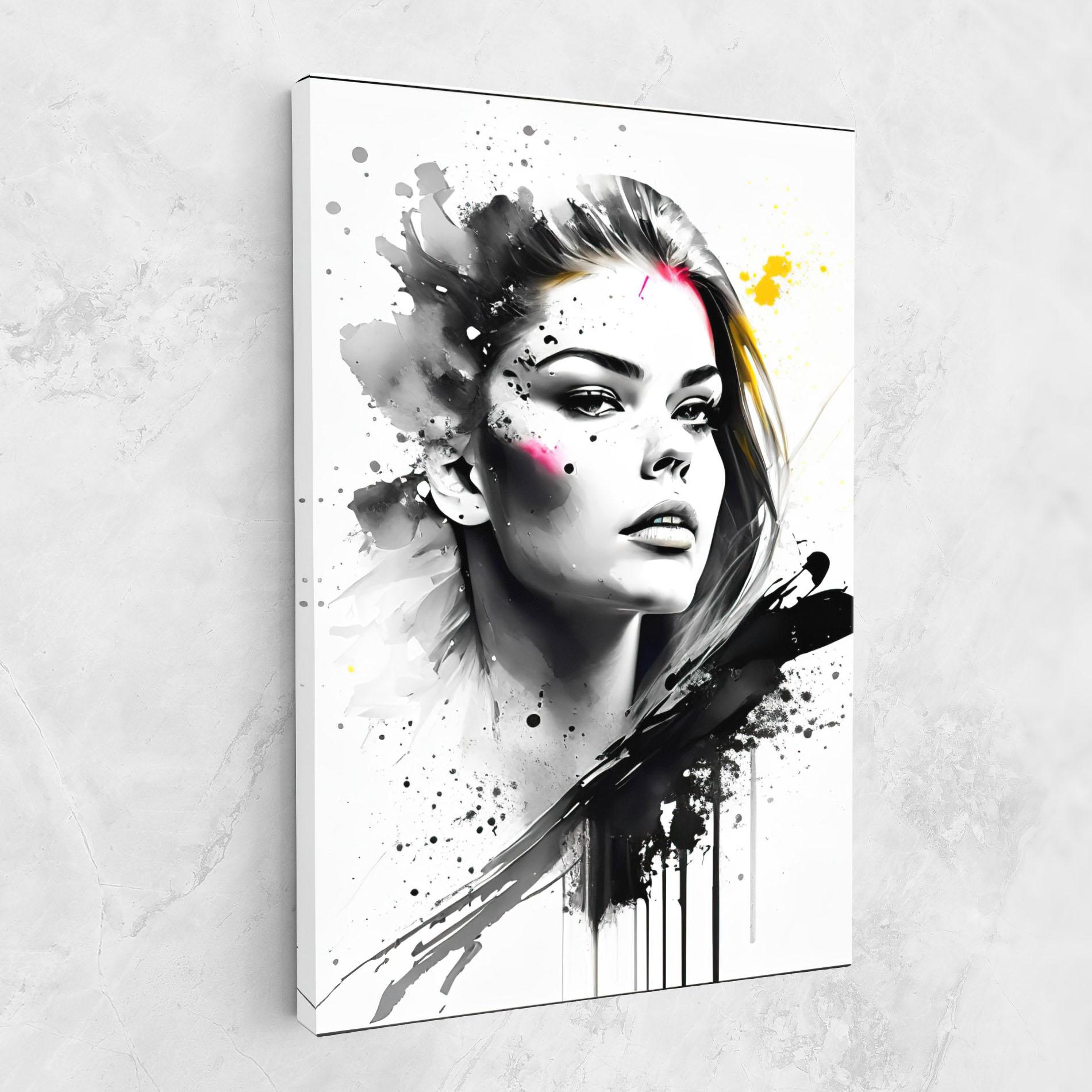 Obraz na Płótnie Ink Splash Portrait mockup 1