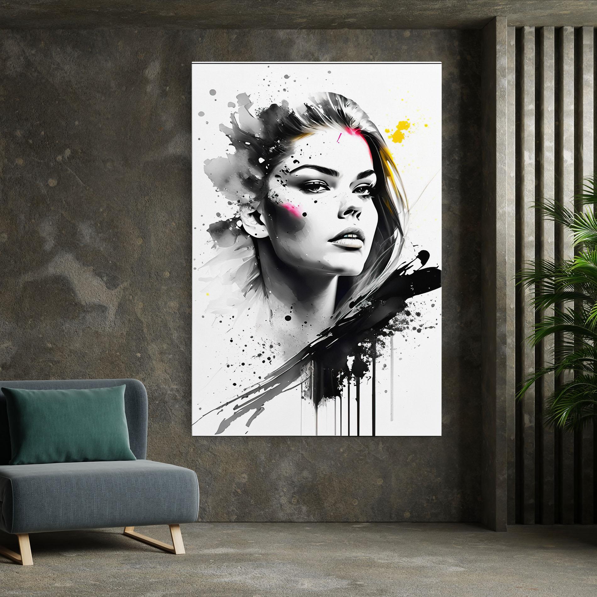 Obraz na Płótnie Ink Splash Portrait mockup 7