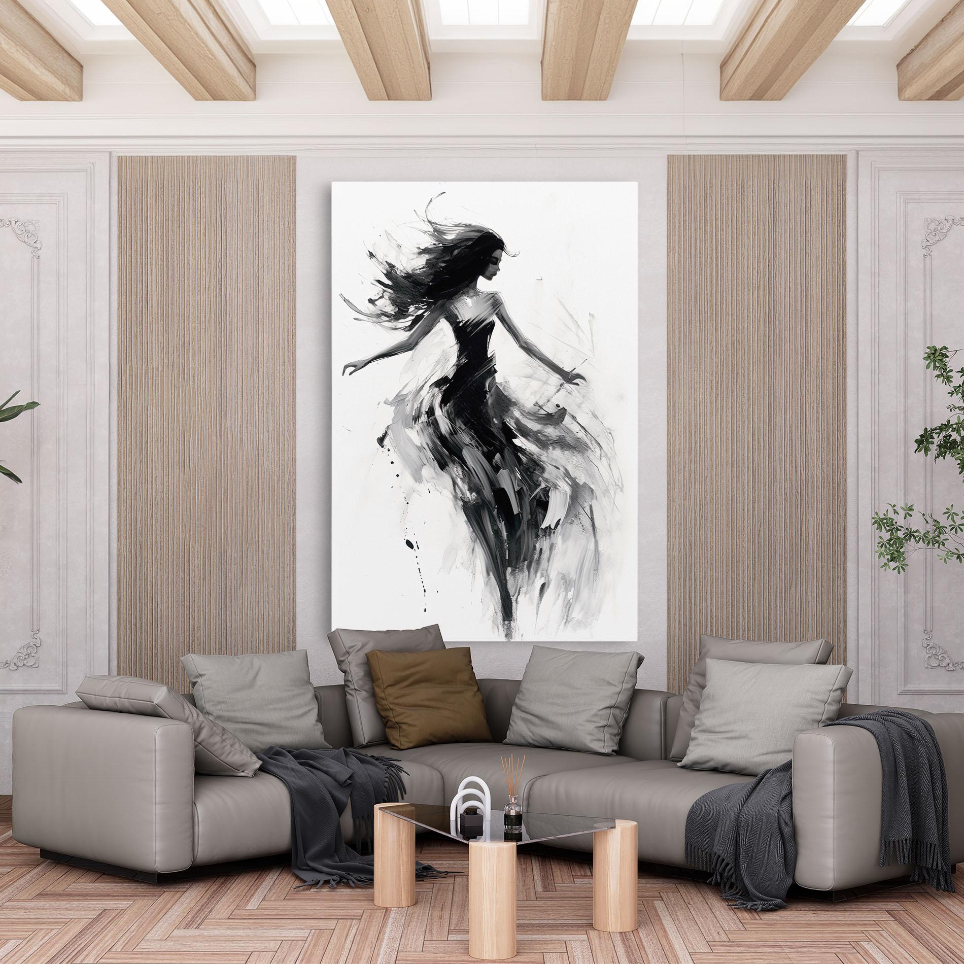 Obraz na Płótnie Black Ink Woman mockup 6