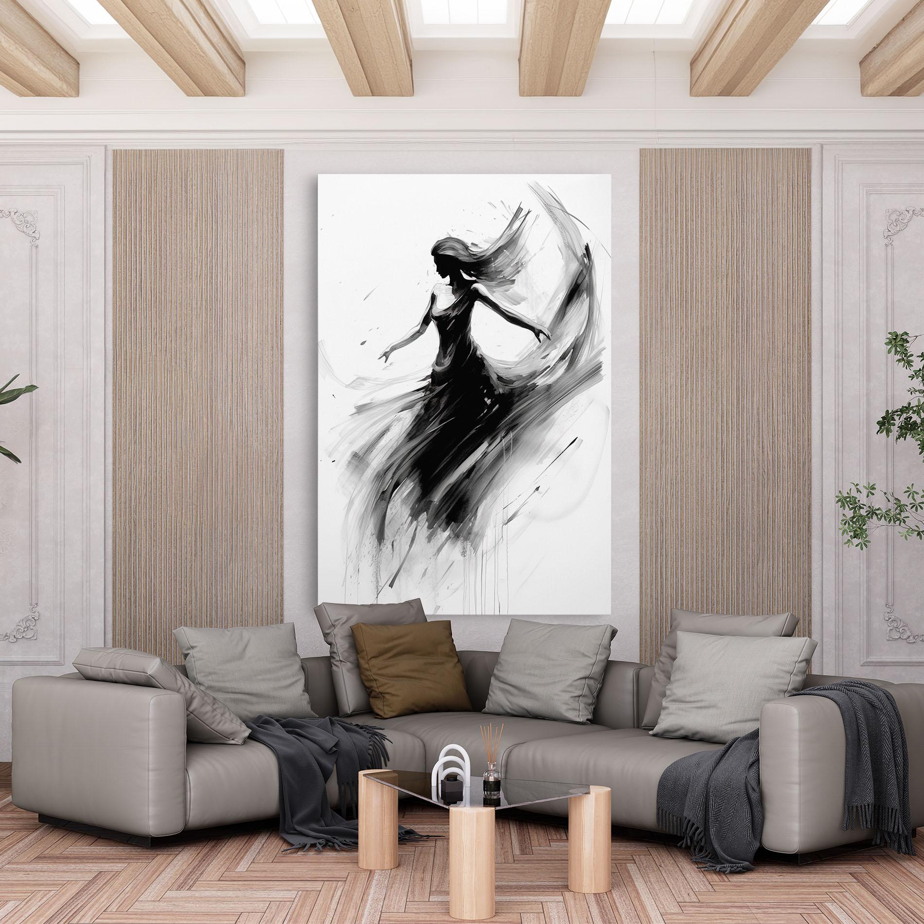 Obraz na Płótnie Dancing Woman Drawn mockup 6