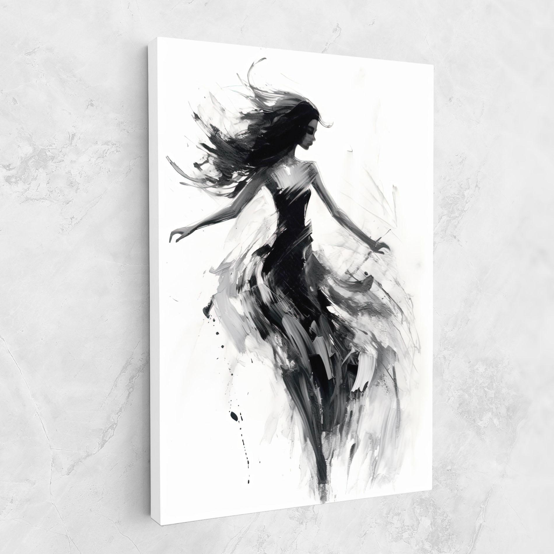 Obraz na Płótnie Black Ink Woman mockup 1