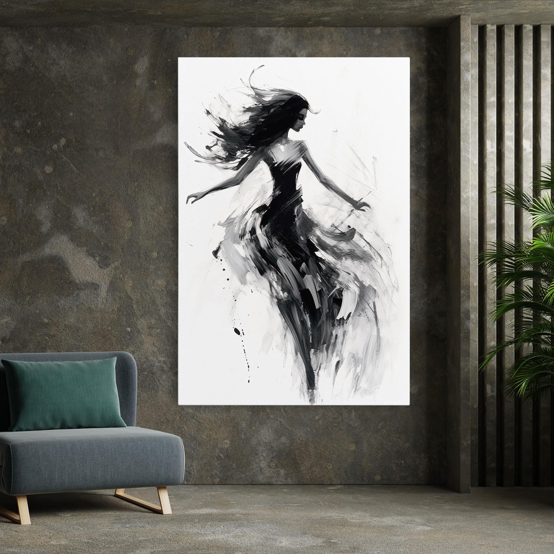 Obraz na Płótnie Black Ink Woman mockup 7