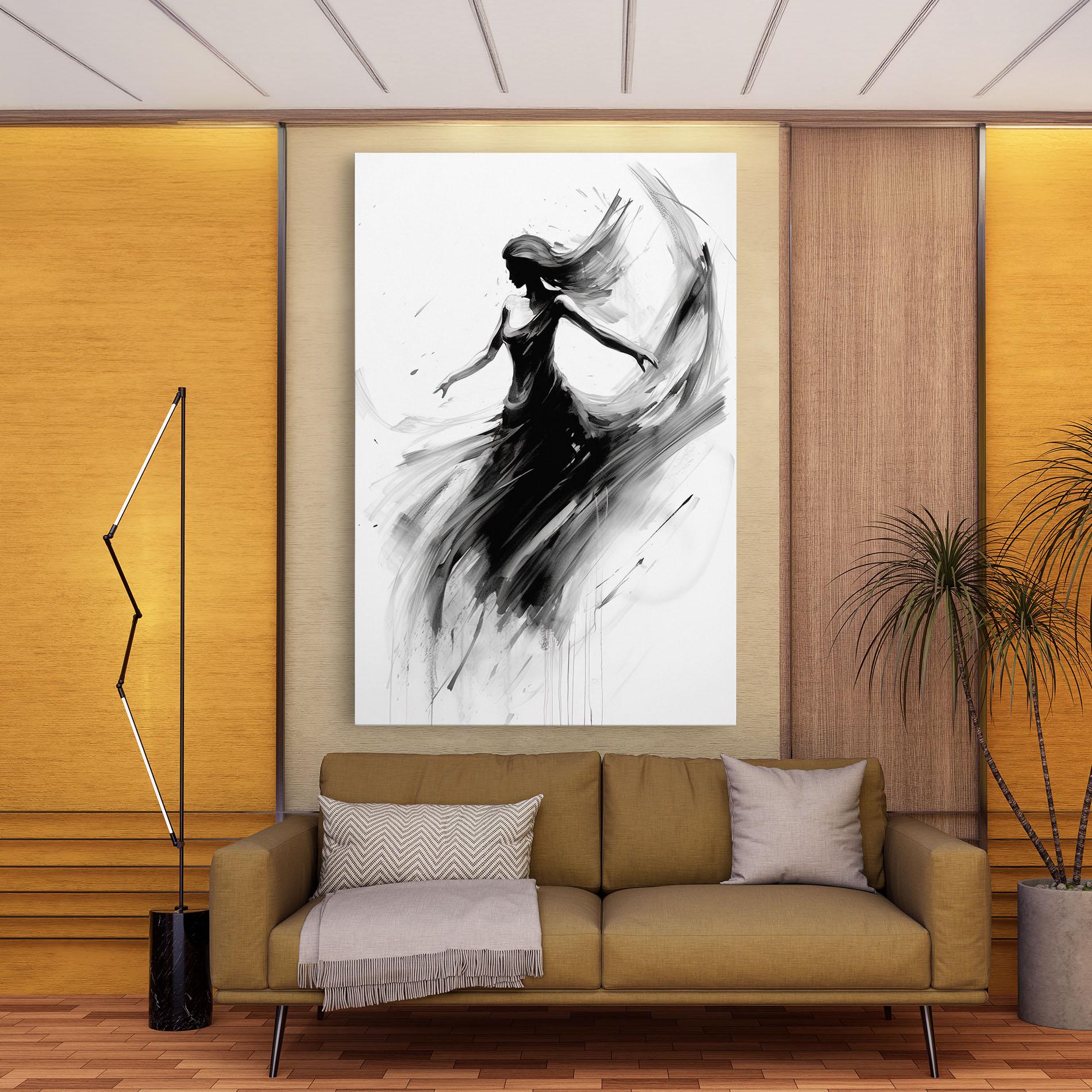 Obraz na Płótnie Dancing Woman Drawn mockup 9