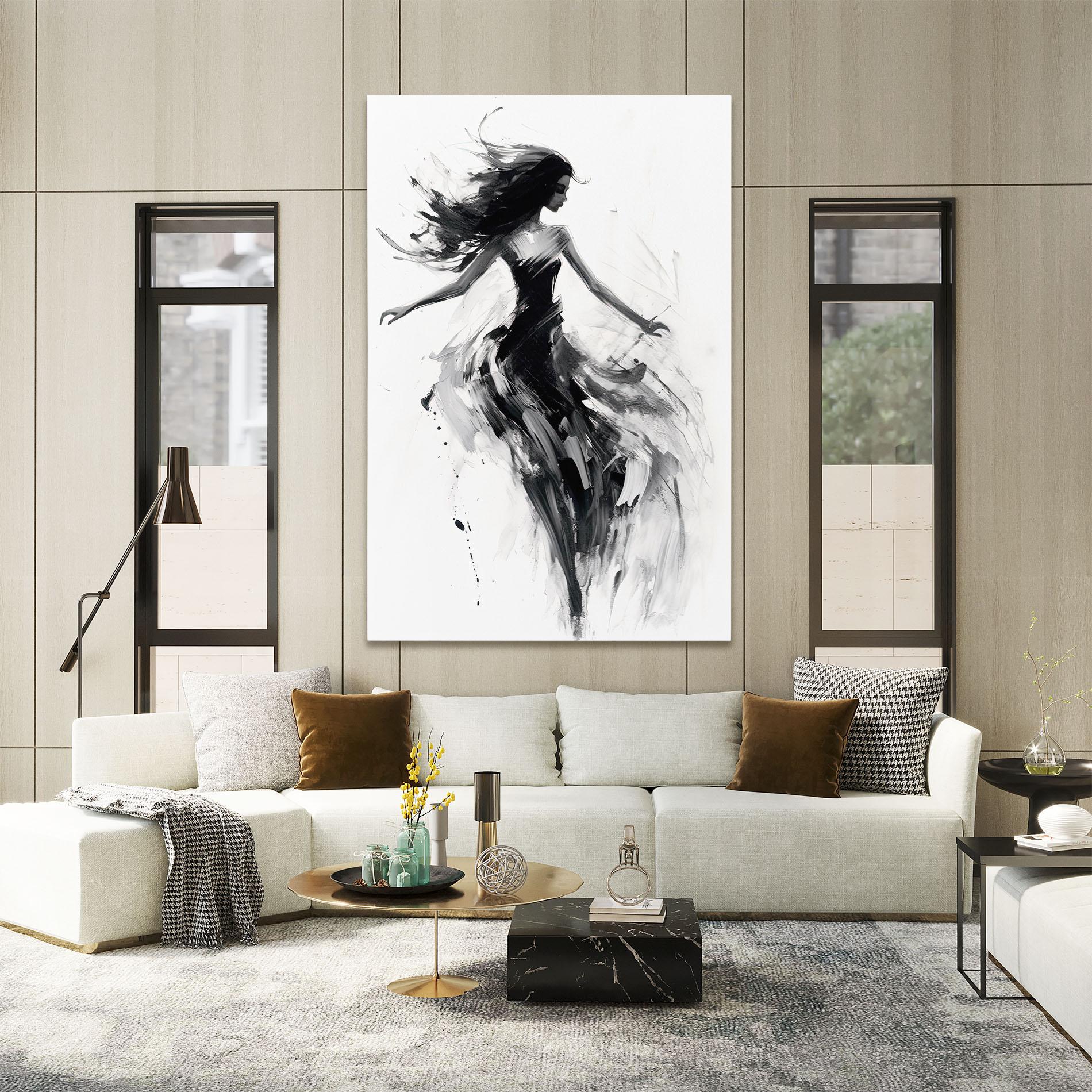 Obraz na Płótnie Black Ink Woman mockup 2