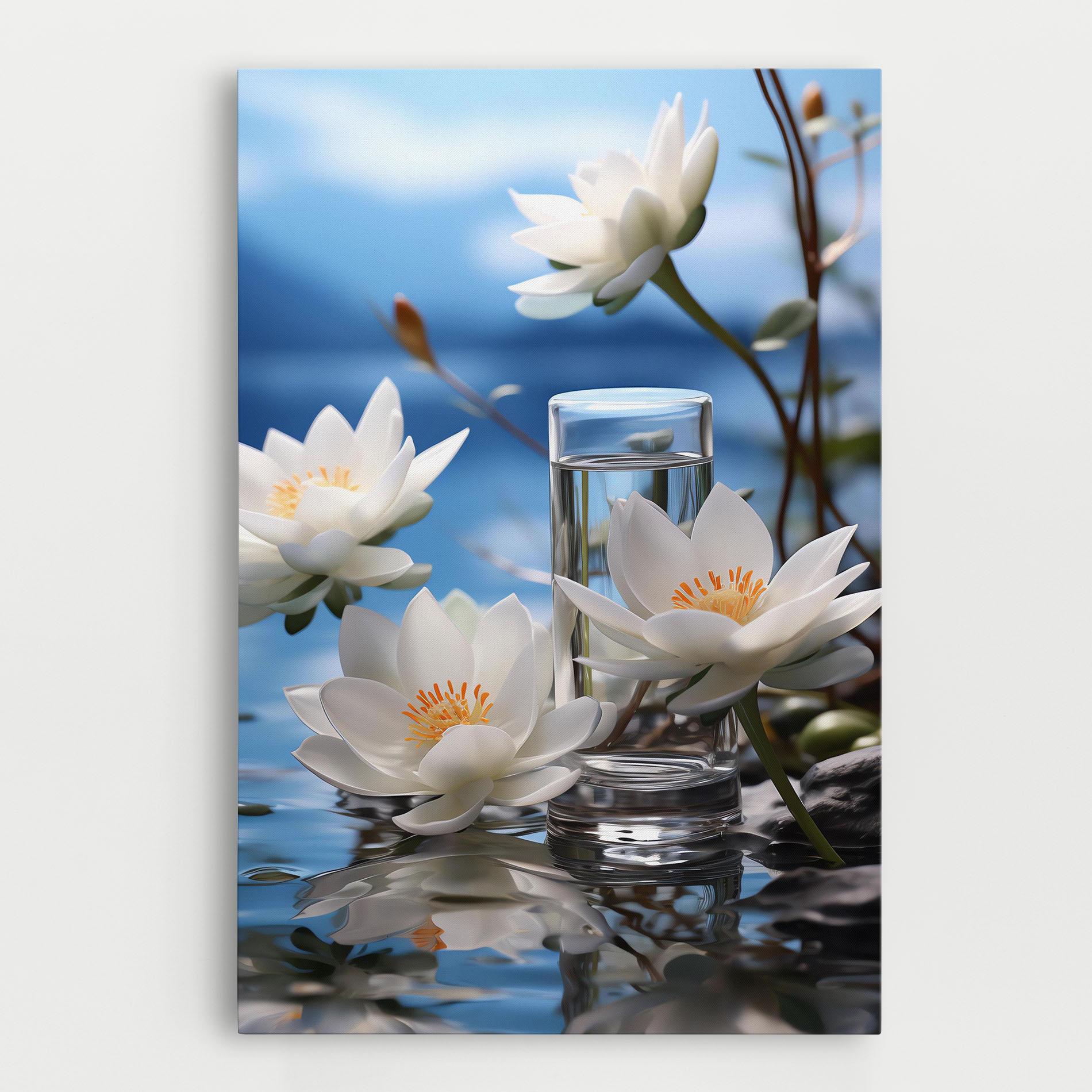 Obraz na Płótnie Flower Water Glass mockup 0